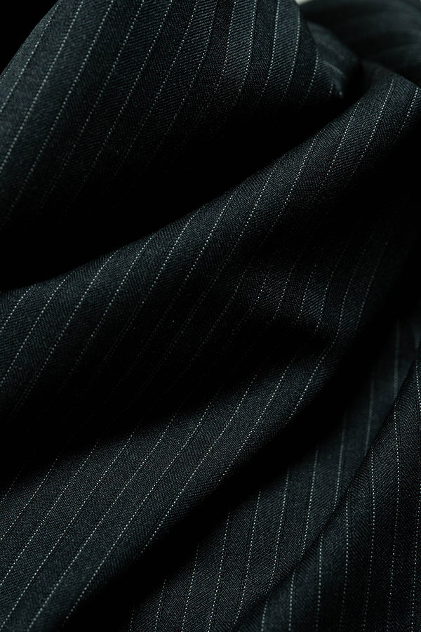 Marzoni Charcoal Stripe Wool Suit Fabric (V23327) -3m