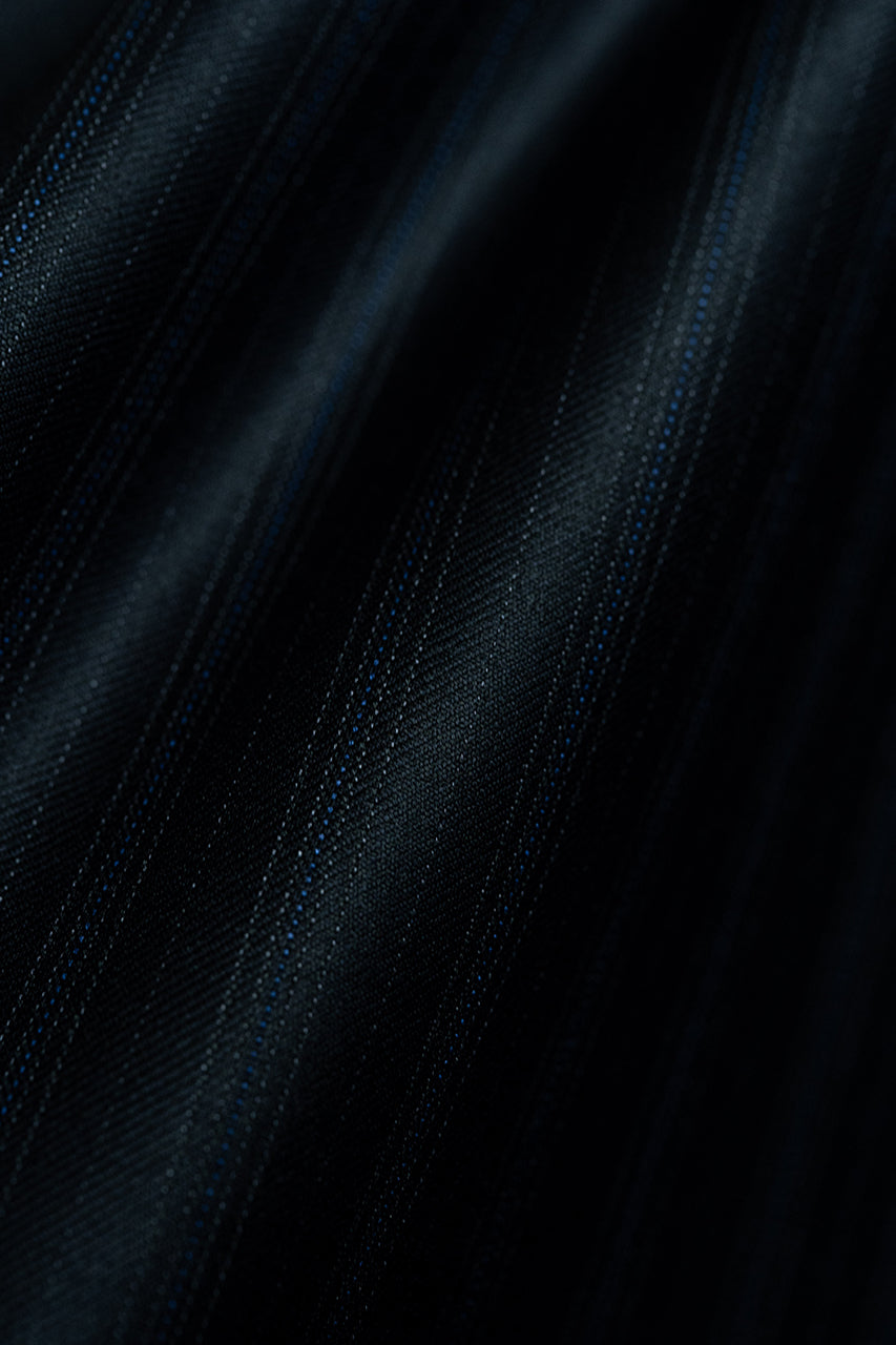 Marzoni Black Stripe Wool Suit Fabric (V23322) -2.7m - Yoo's Club
