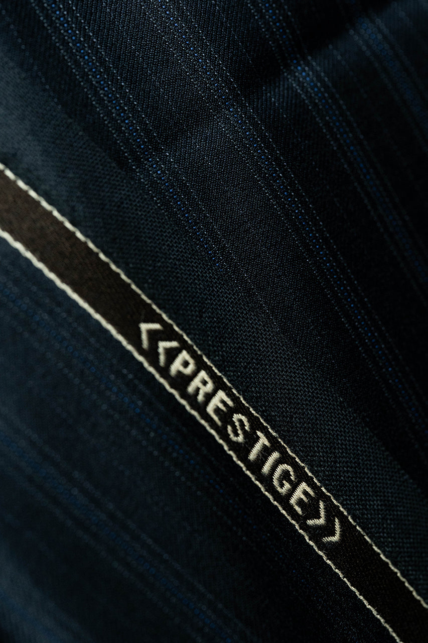 Marzoni Black Stripe Wool Suit Fabric (V23322) -2.7m - Yoo's Club