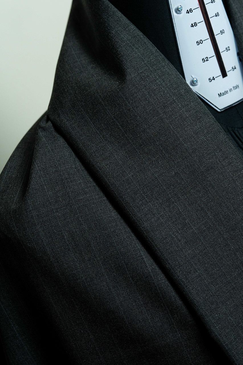 Charcoal Stripe Super 130's Wool & Cashmere Suit Fabric (V23393) -3m - Yoo's Club