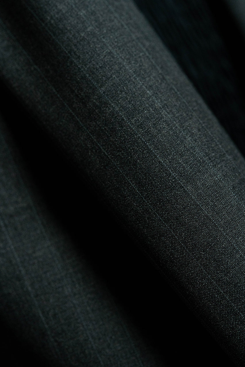 Charcoal Stripe Super 130's Wool & Cashmere Suit Fabric (V23393) -3m - Yoo's Club