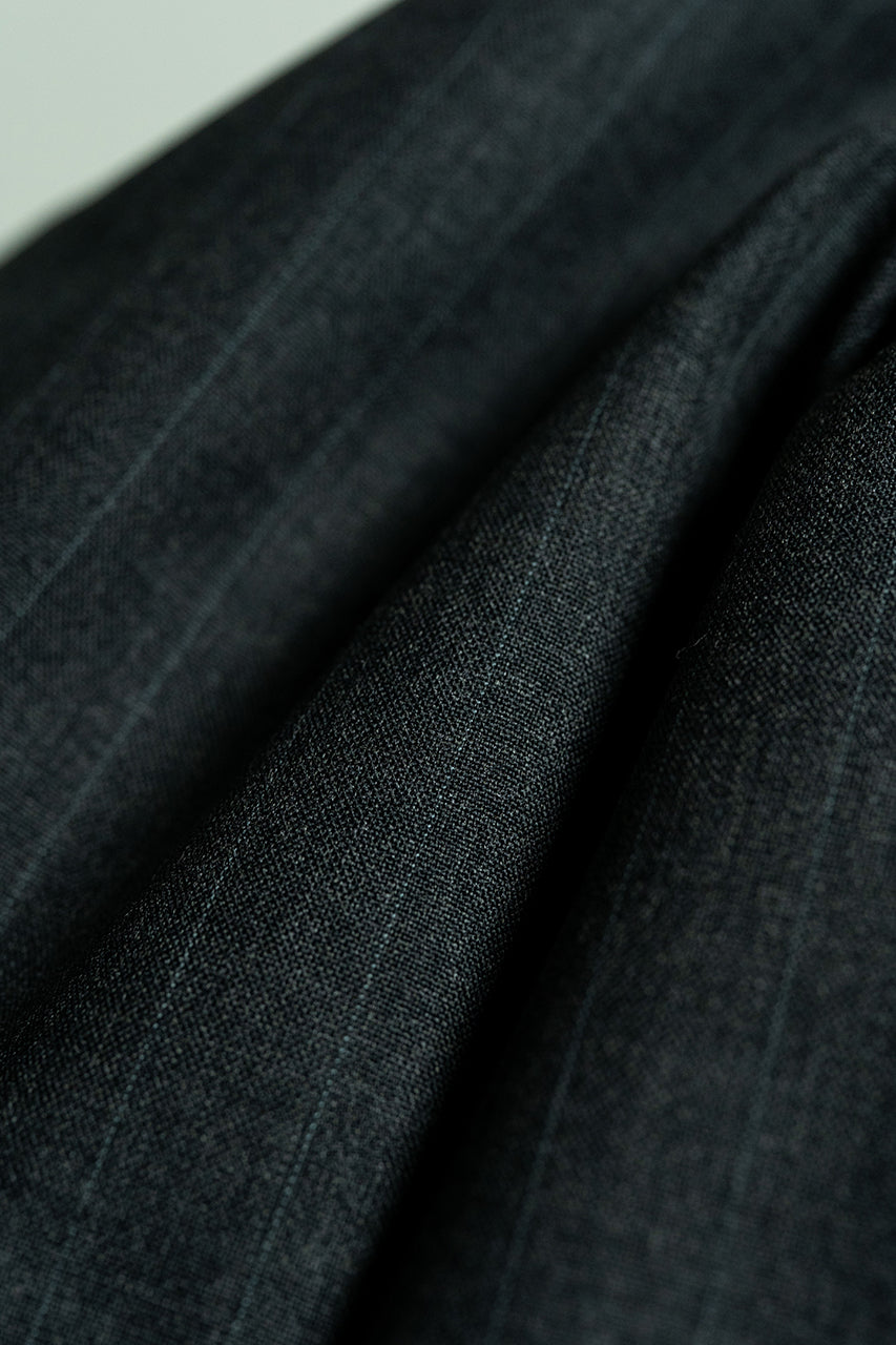 Charcoal Stripe Super 130's Wool & Cashmere Suit Fabric (V23393) -3m - Yoo's Club