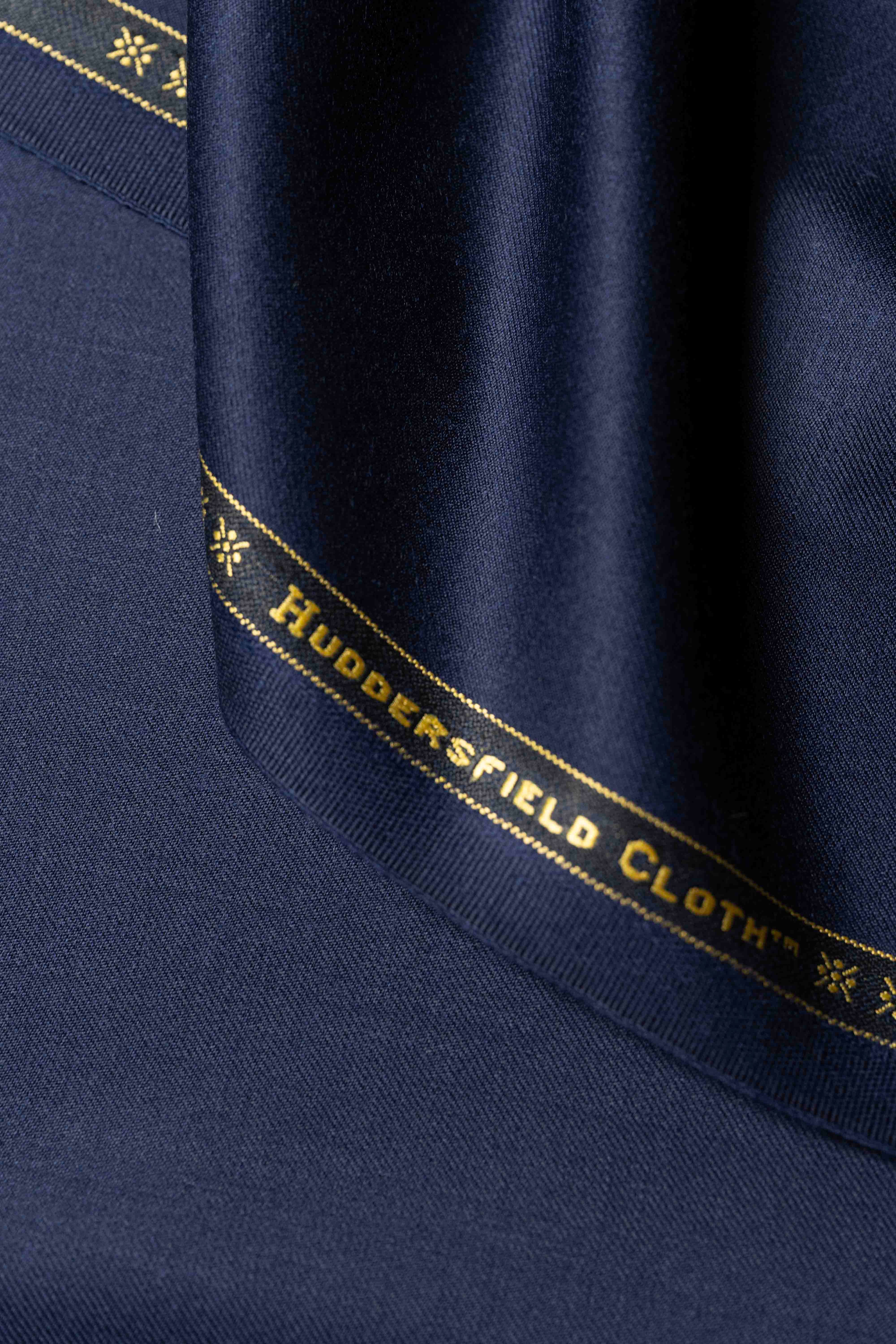 Huddersfield Cloth Navy Wool Suiting Fabric -2.1m - Yoo's Club