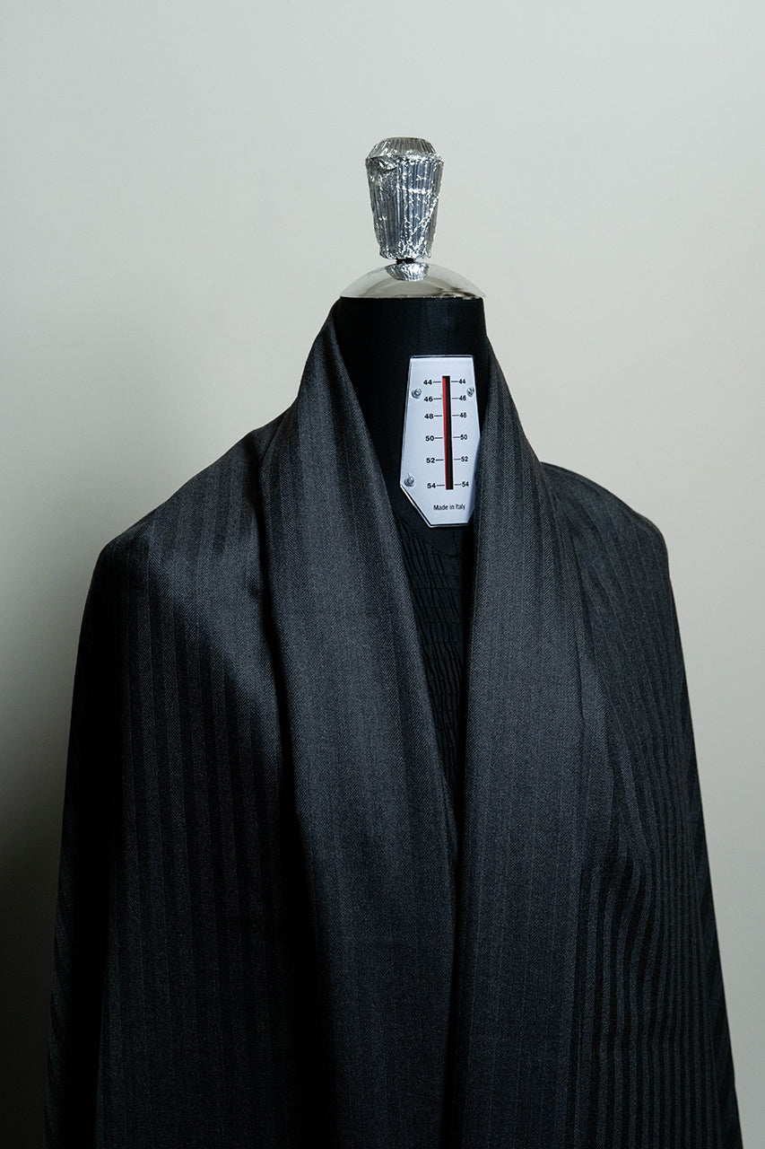 British Dark Grey Herringbone Super 100's Merino Suit Fabric (V23661) -3m - Yoo's Club