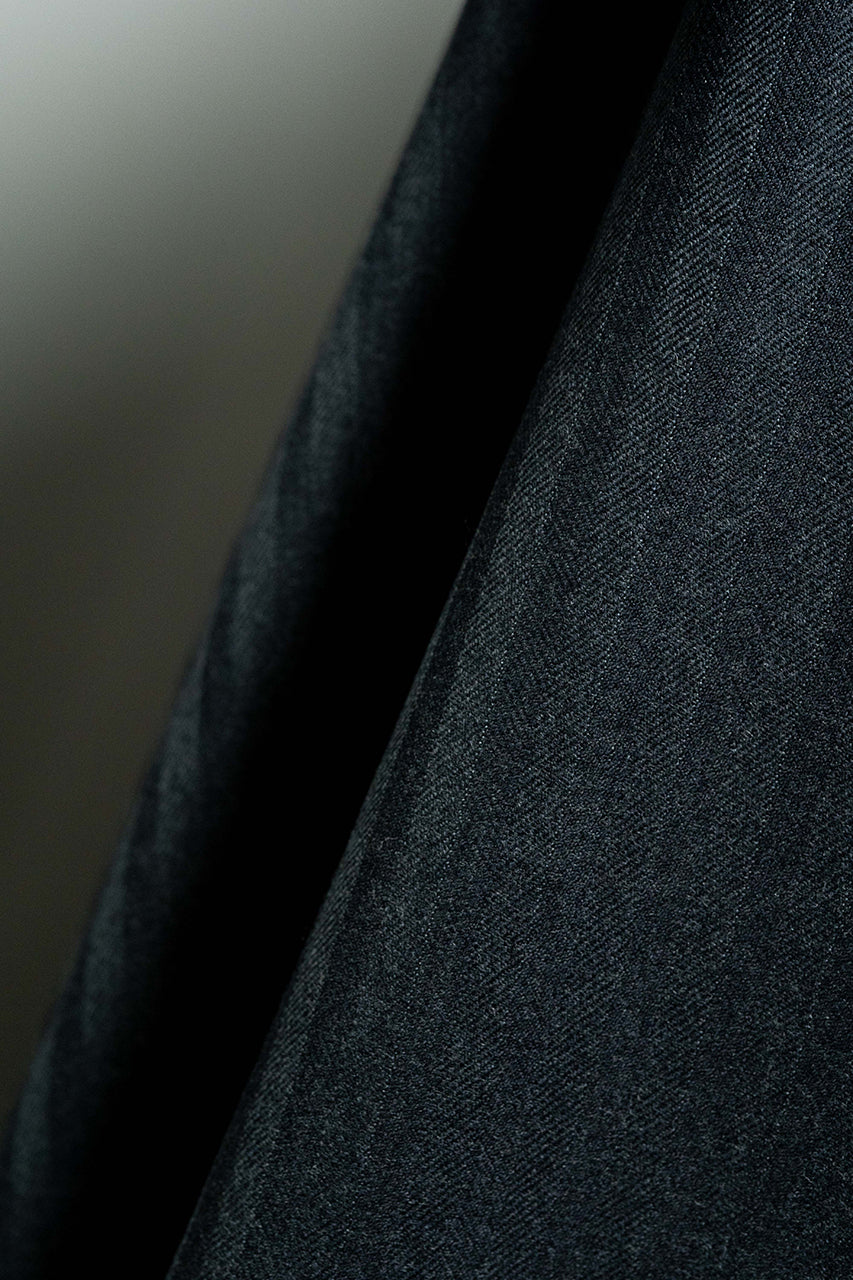 British Dark Grey Herringbone Super 100's Merino Suit Fabric (V23661) -3m - Yoo's Club