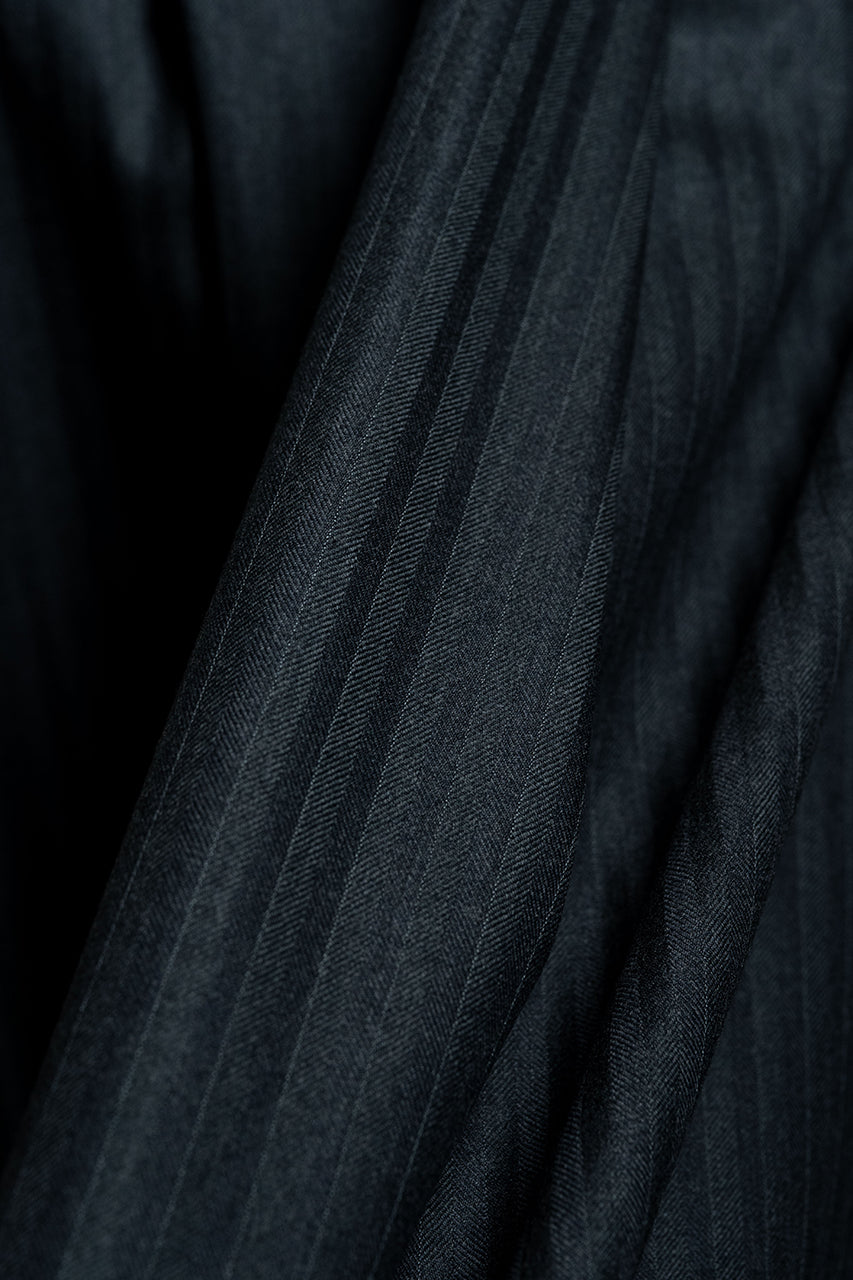 British Dark Grey Herringbone Super 100's Merino Suit Fabric (V23661) -3m - Yoo's Club