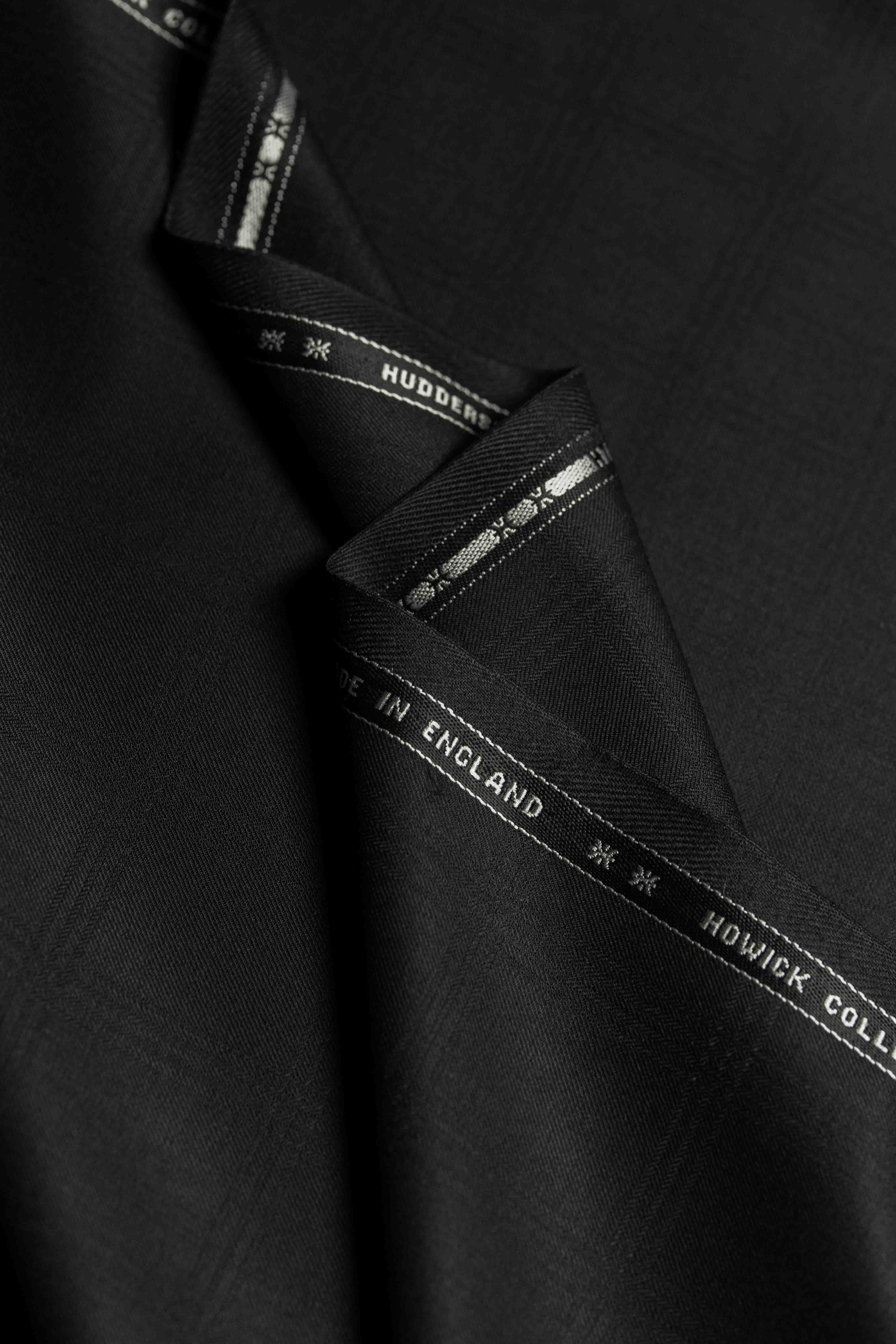 Huddersfield Cloth Black Check Wool Suit Fabric (H1581)