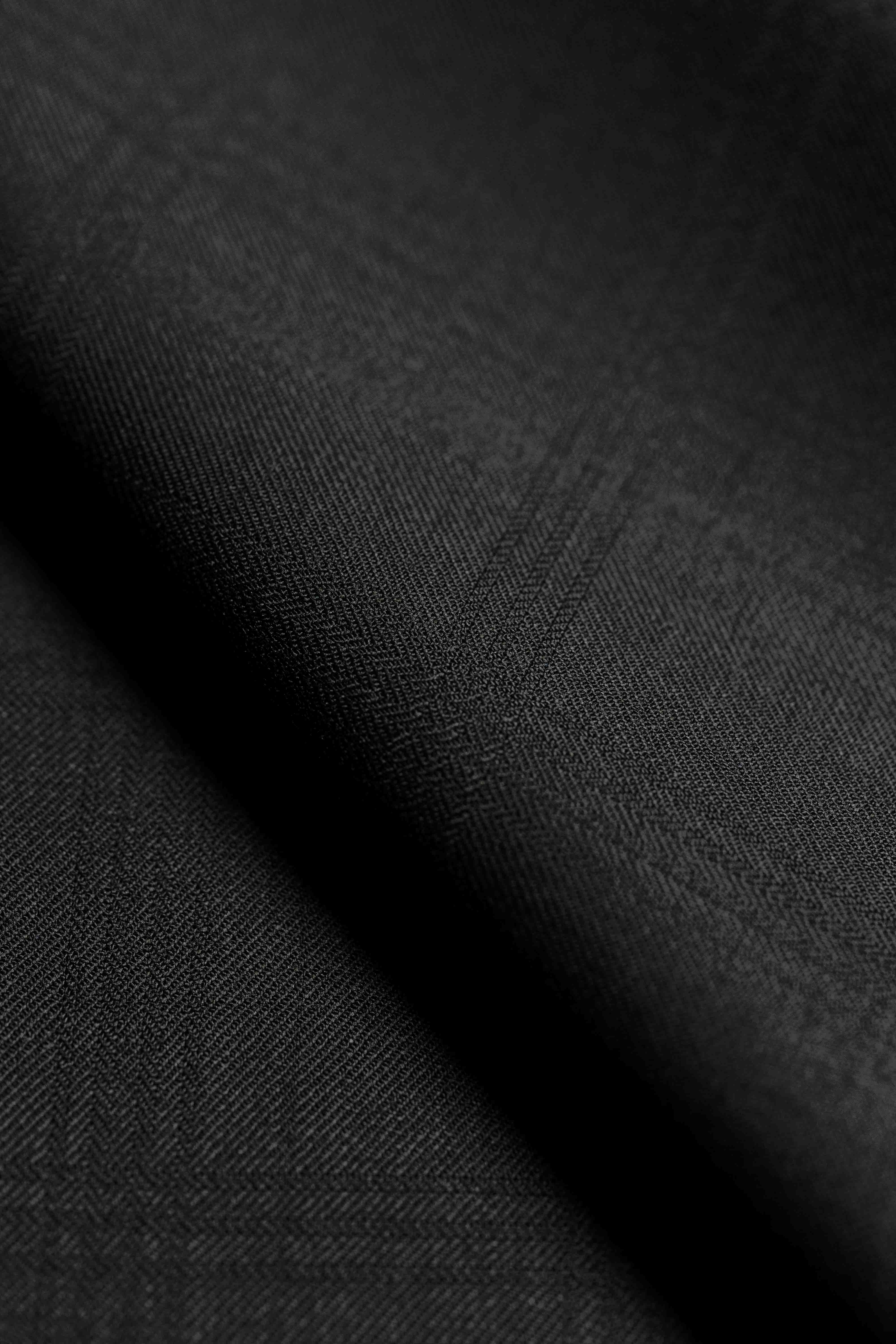 Huddersfield Cloth Black Check Wool Suit Fabric (H1581)