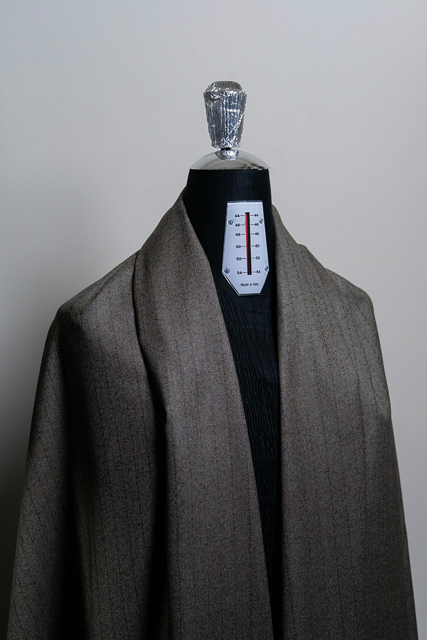 Brown Stripe Wool Suiting (SA-0229) -2.3m - Yoo's Club