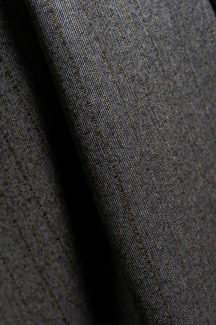 Brown Stripe Wool Suiting (SA-0229) -2.3m - Yoo's Club