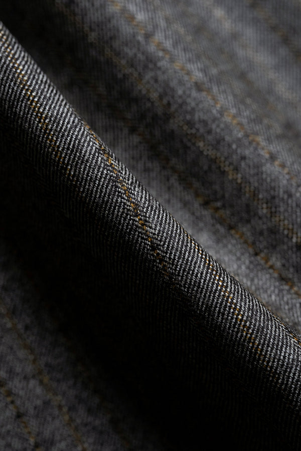 Brown Stripe Wool Suiting (SA-0228) -3.5m