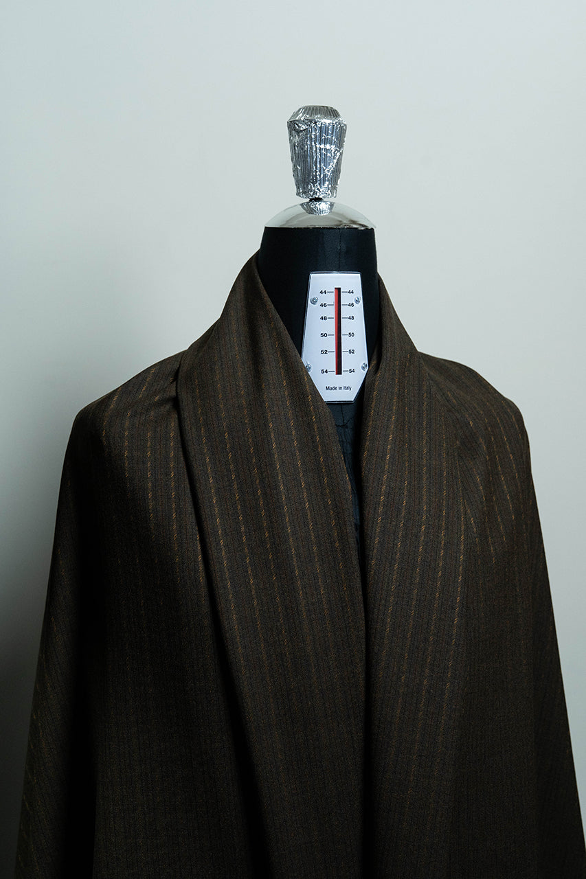 Barclays Woollen Brown Stripe Wool Suit Fabric (V20999) -2.8m - Yoo's Club
