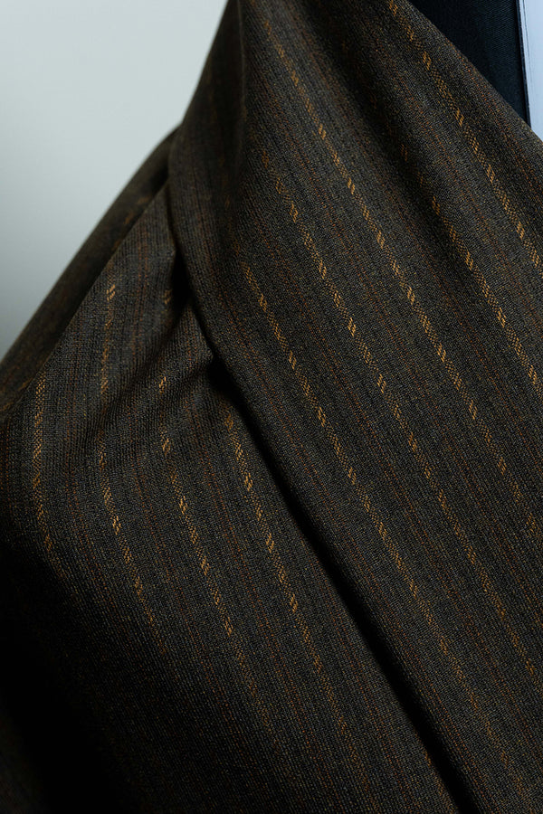 Barclays Woollen Brown Stripe Wool Suit Fabric (V20999) -2.8m