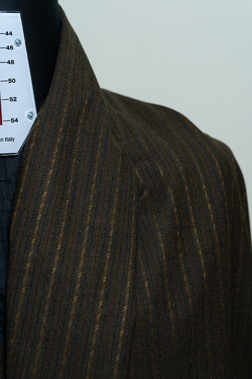 Barclays Woollen Brown Stripe Wool Suit Fabric (V20999) -2.8m - Yoo's Club