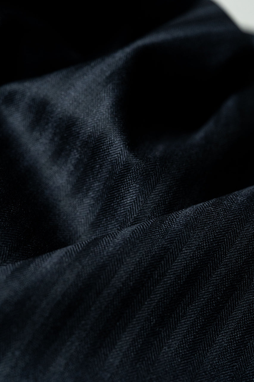 John Foster Dark Charcoal Herringbone Super 150's & Cashmere (V23657) -3m