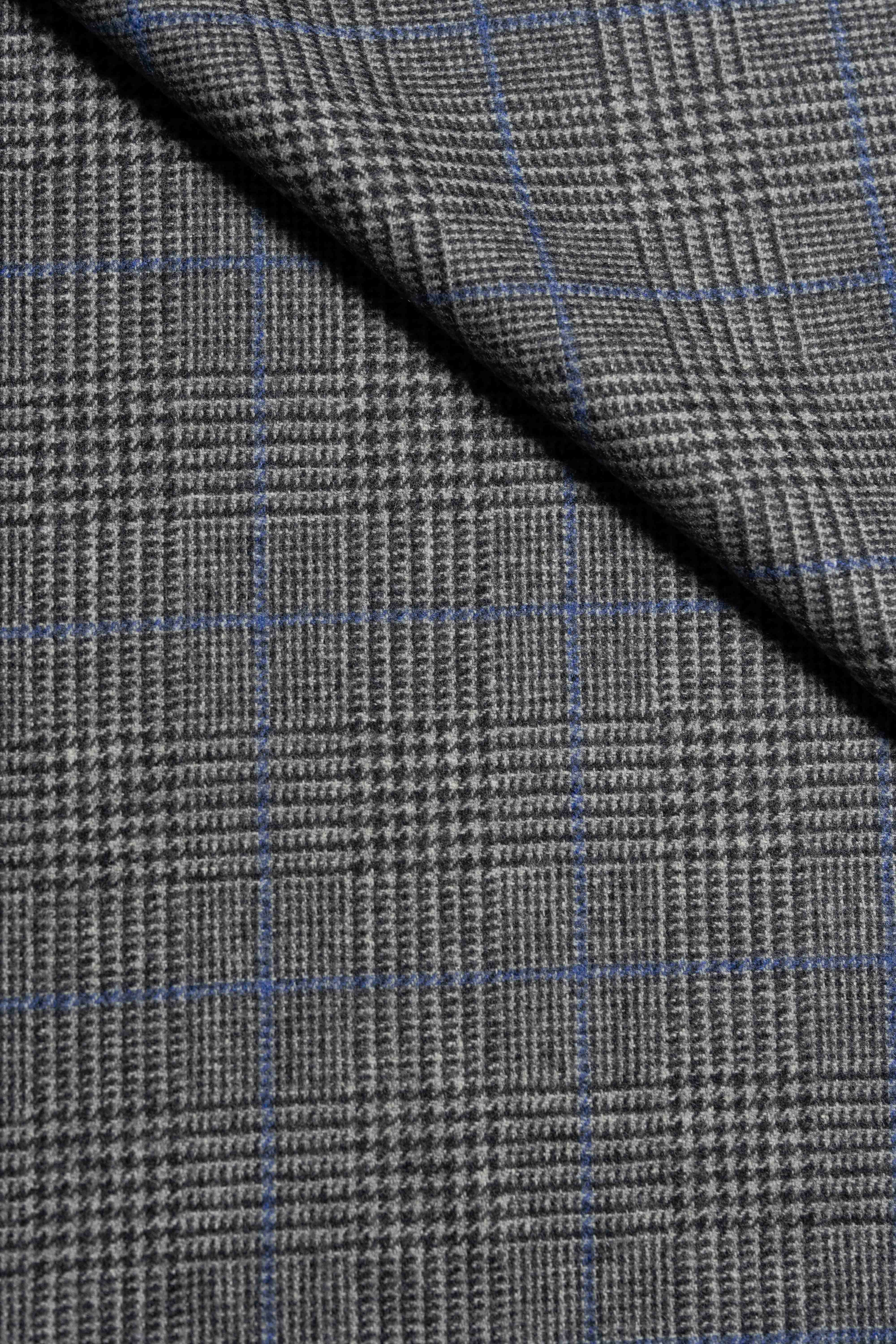 Marling & Evans Blue Pow Wool Flannel Jacket Fabric (16203-A1)-2m - Yoo's Club