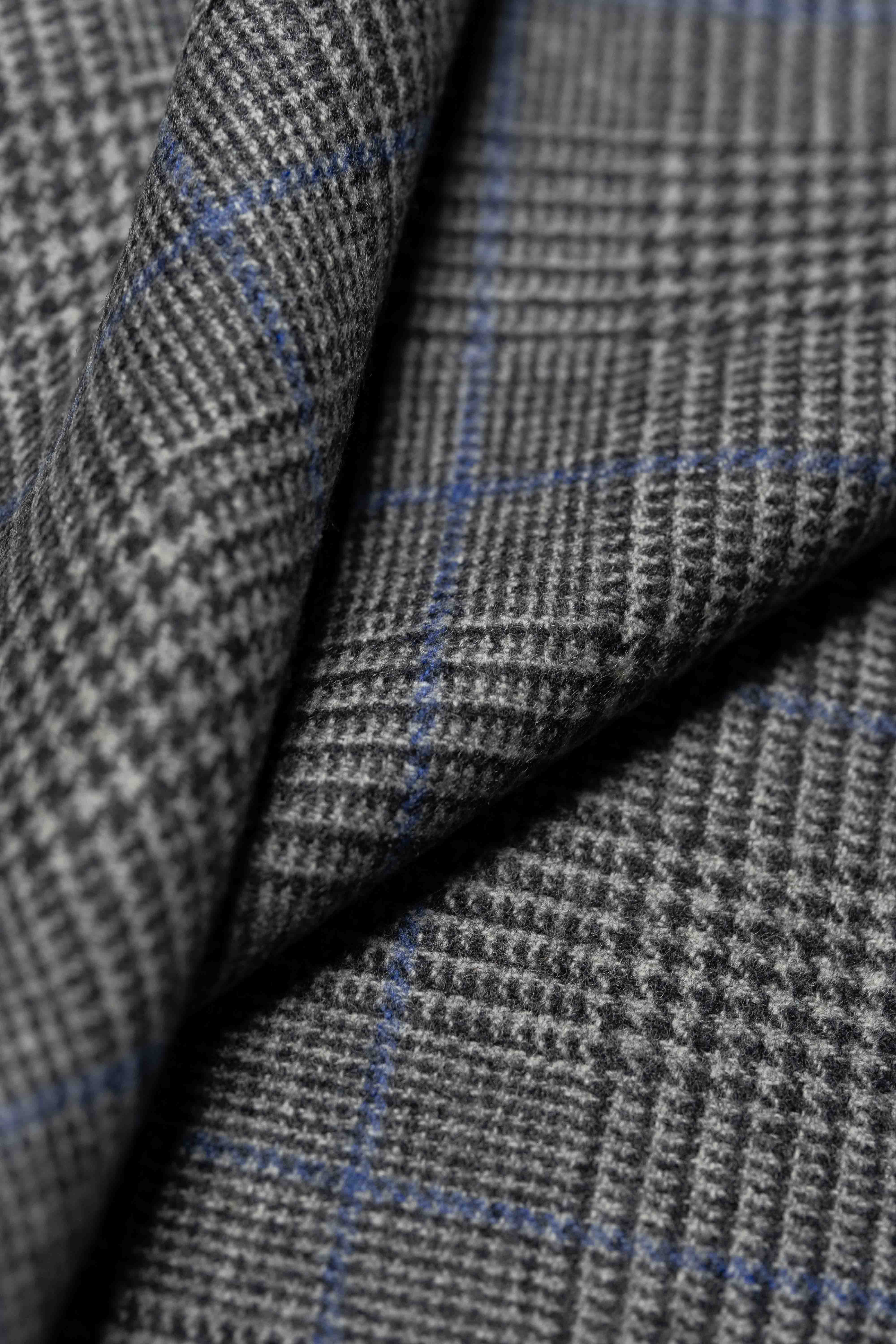 Marling & Evans Blue Pow Wool Flannel Jacket Fabric (16203-A1)-2m - Yoo's Club