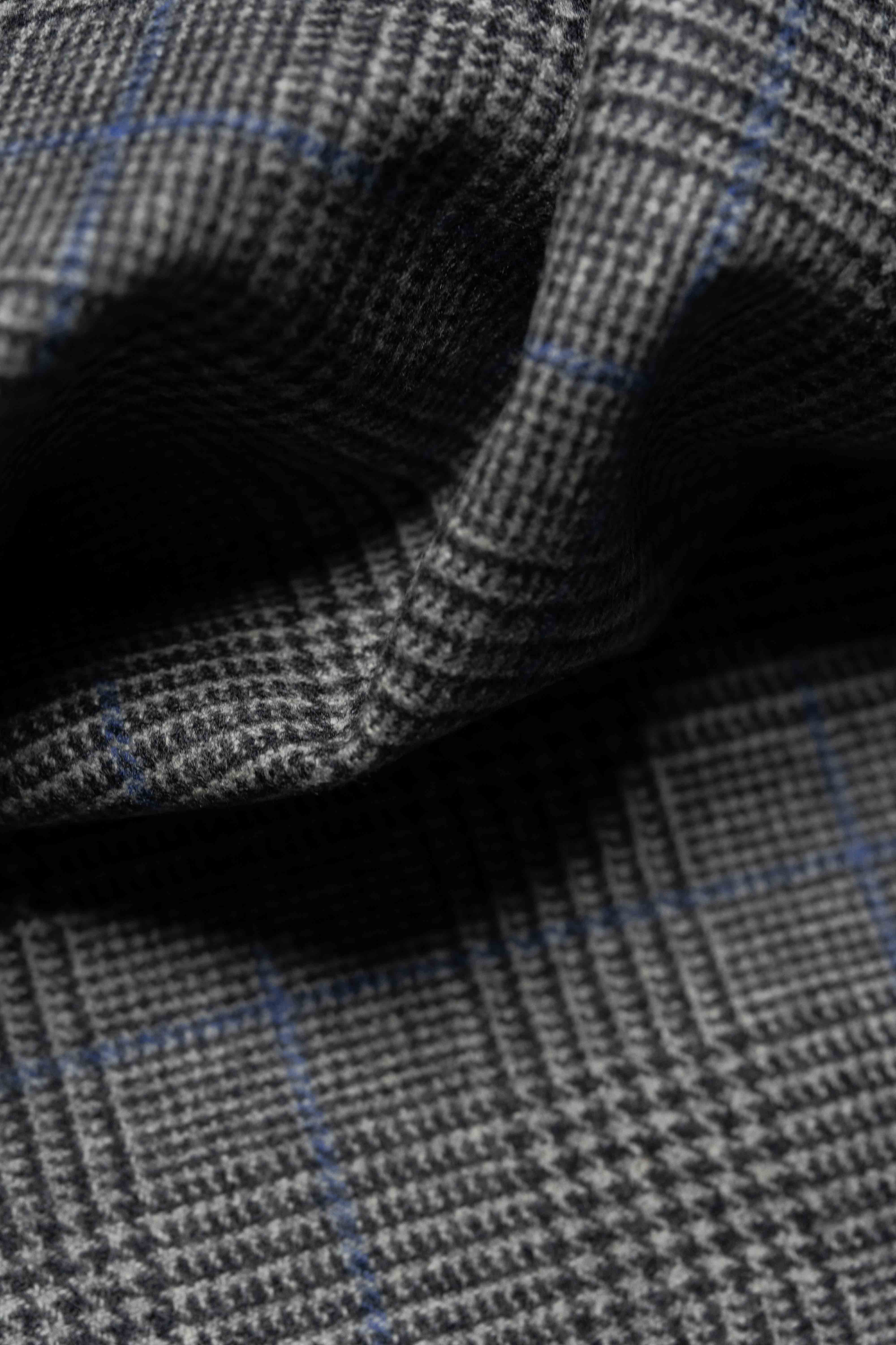 Marling & Evans Blue Pow Wool Flannel Jacket Fabric (16203-A1)-2m - Yoo's Club