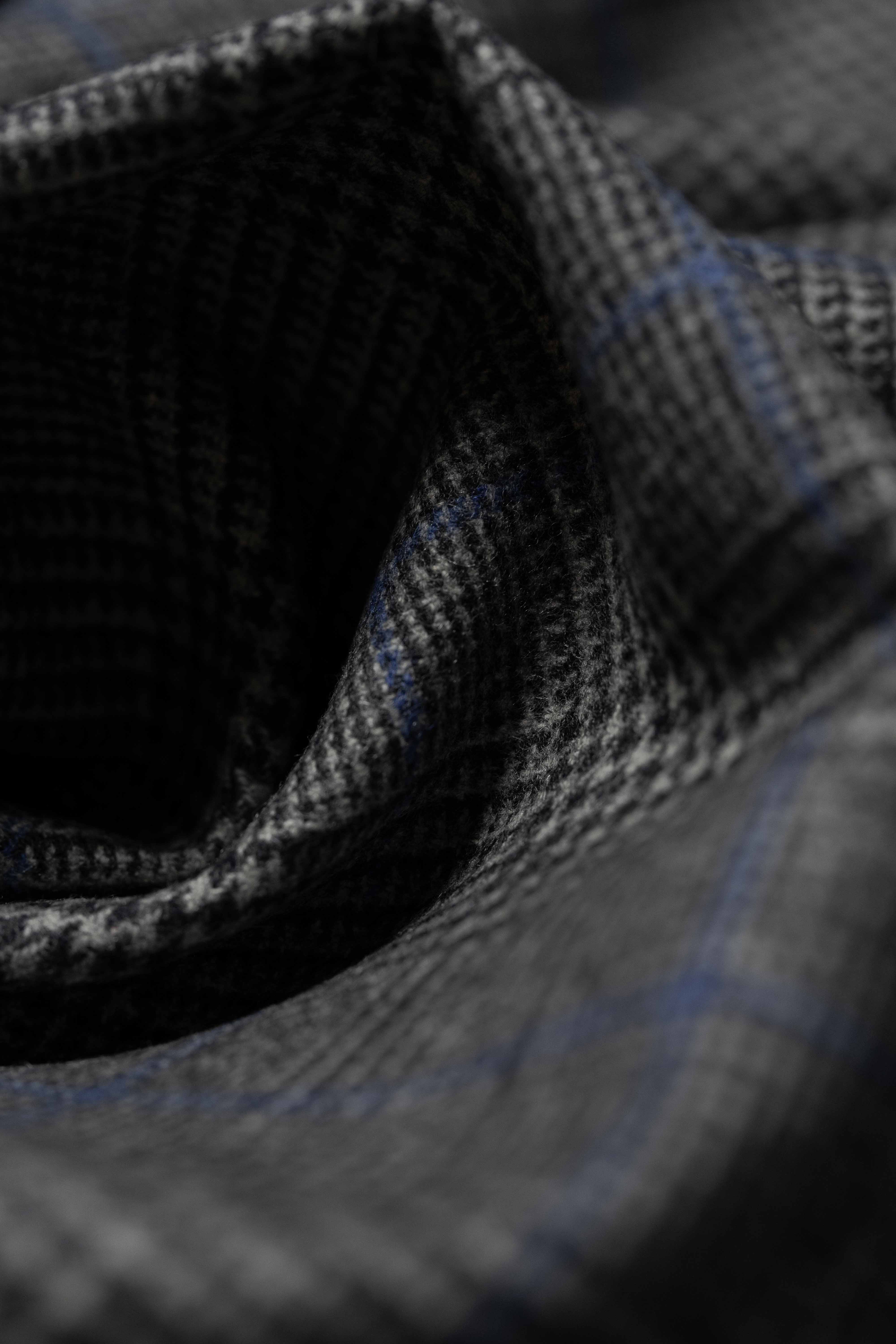 Marling & Evans Blue Pow Wool Flannel Jacket Fabric (16203-A1)-2m - Yoo's Club