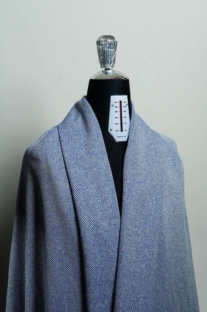 Marling & Evans Blue Wool Linen Jacket Fabric (V23653)-2.8m - Yoo's Club