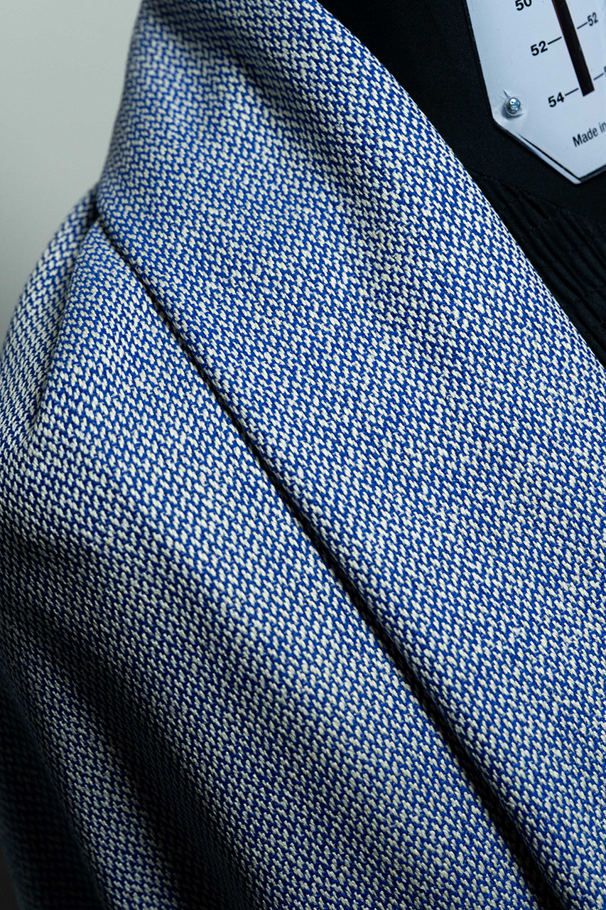 Marling & Evans Blue Wool Linen Jacket Fabric (V23653)-2.8m - Yoo's Club