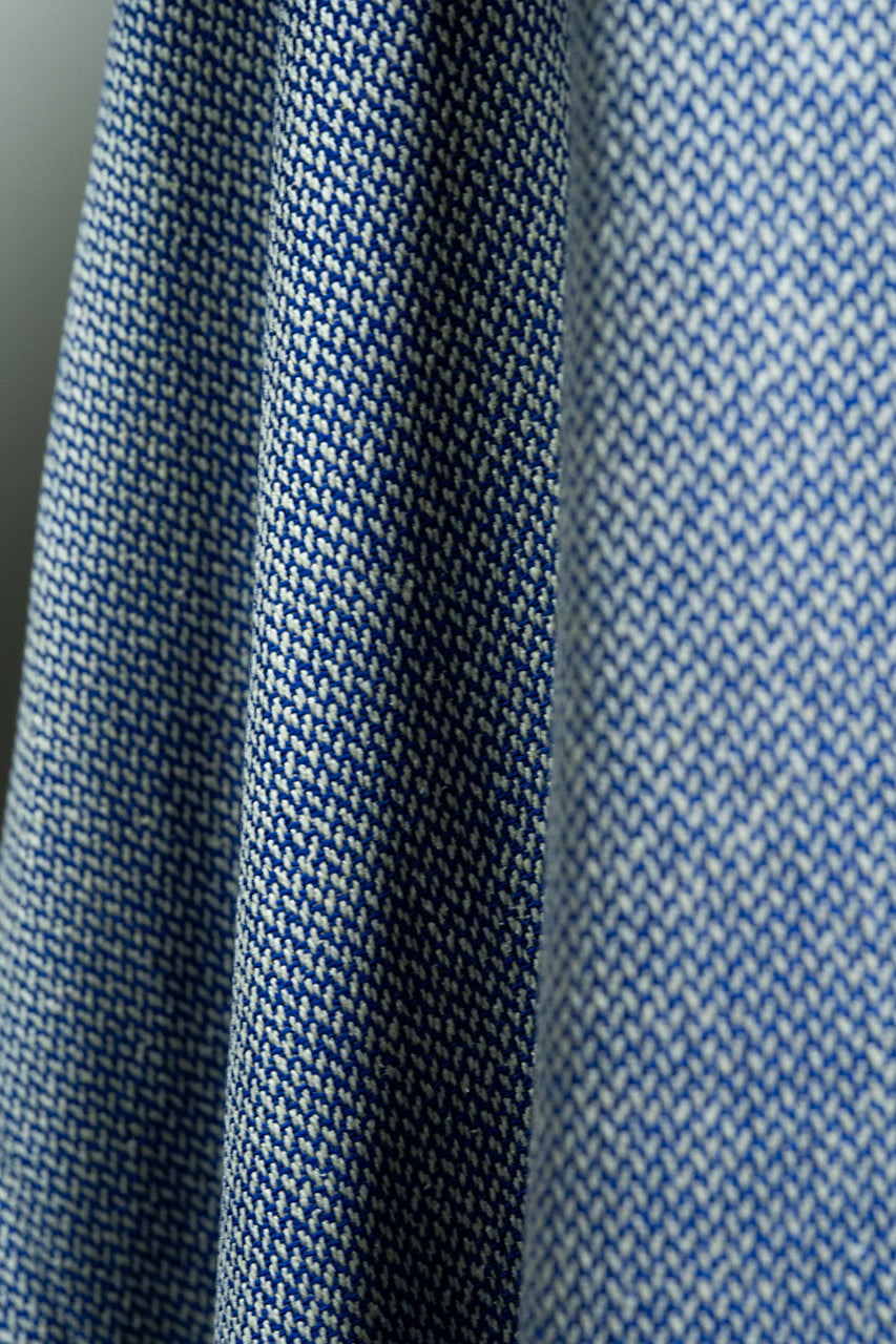 Marling & Evans Blue Wool Linen Jacket Fabric (V23653)-2.8m - Yoo's Club