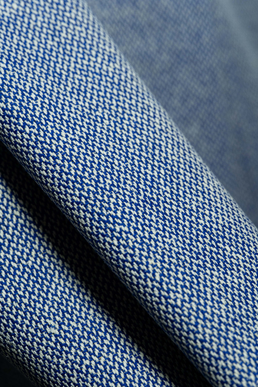 Marling & Evans Blue Wool Linen Jacket Fabric (V23653)-2.8m - Yoo's Club