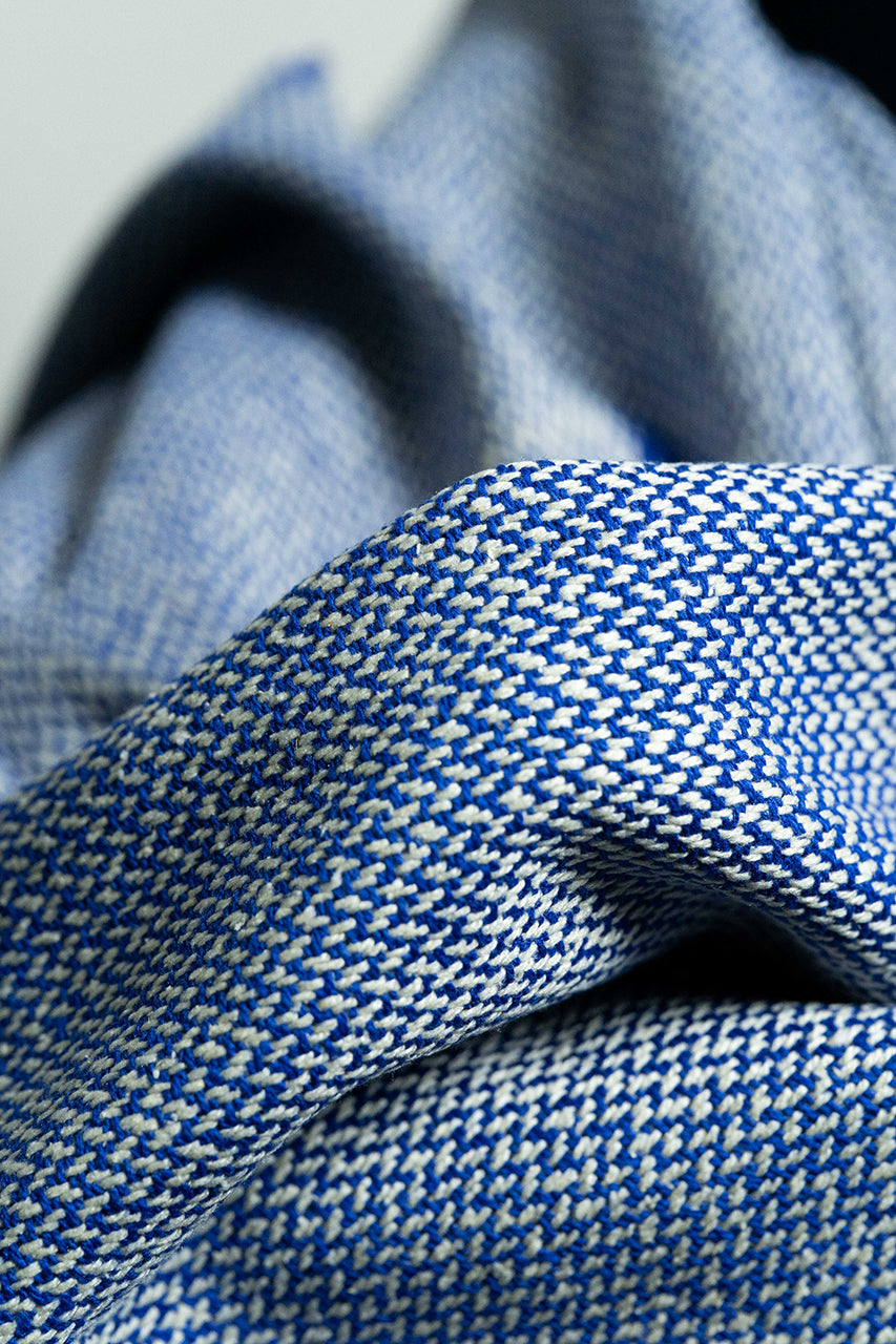 Marling & Evans Blue Wool Linen Jacket Fabric (V23653)-2.8m