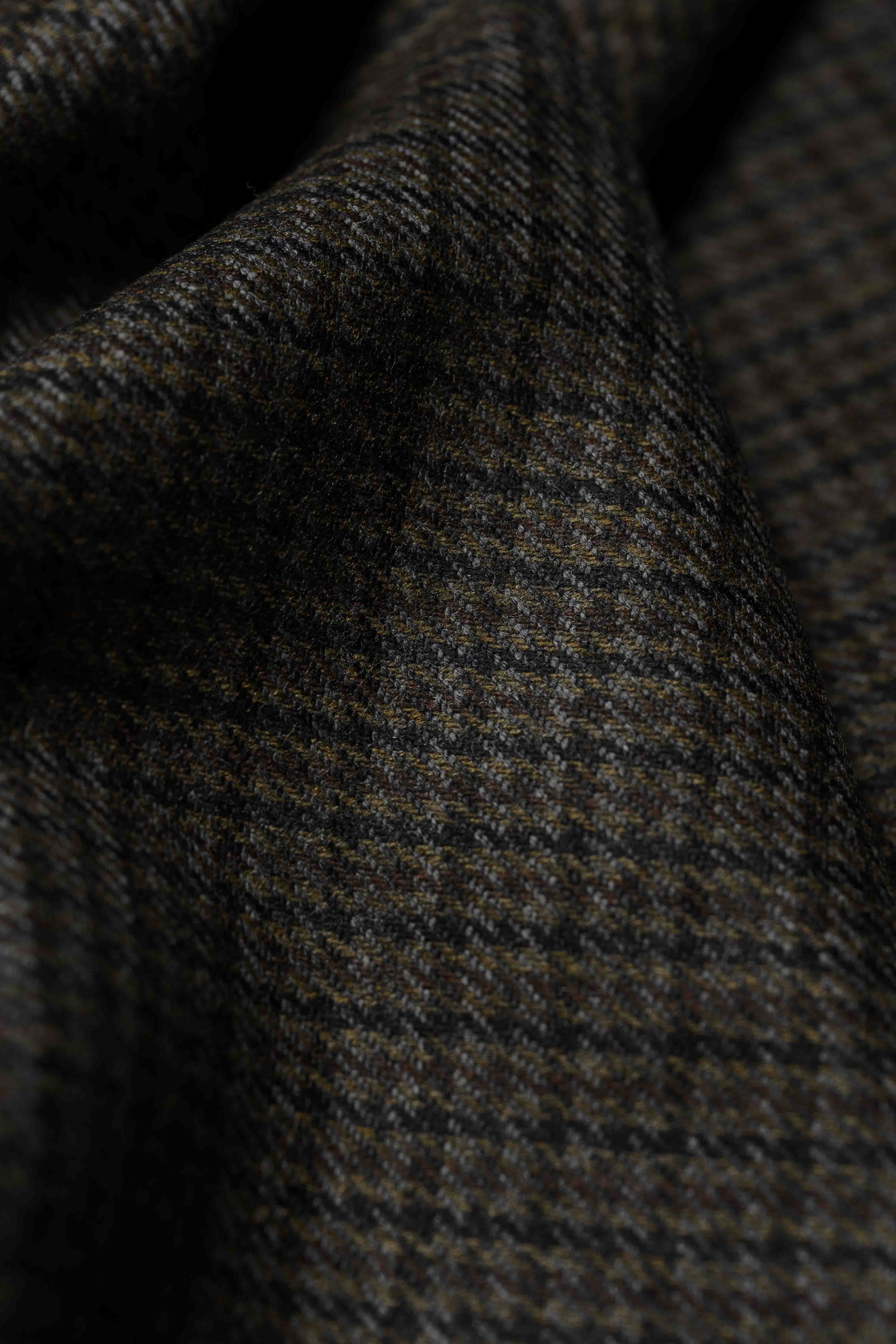 Brown Houndstooth Wool Jacket Fabric -1.7m - Yoo's Club