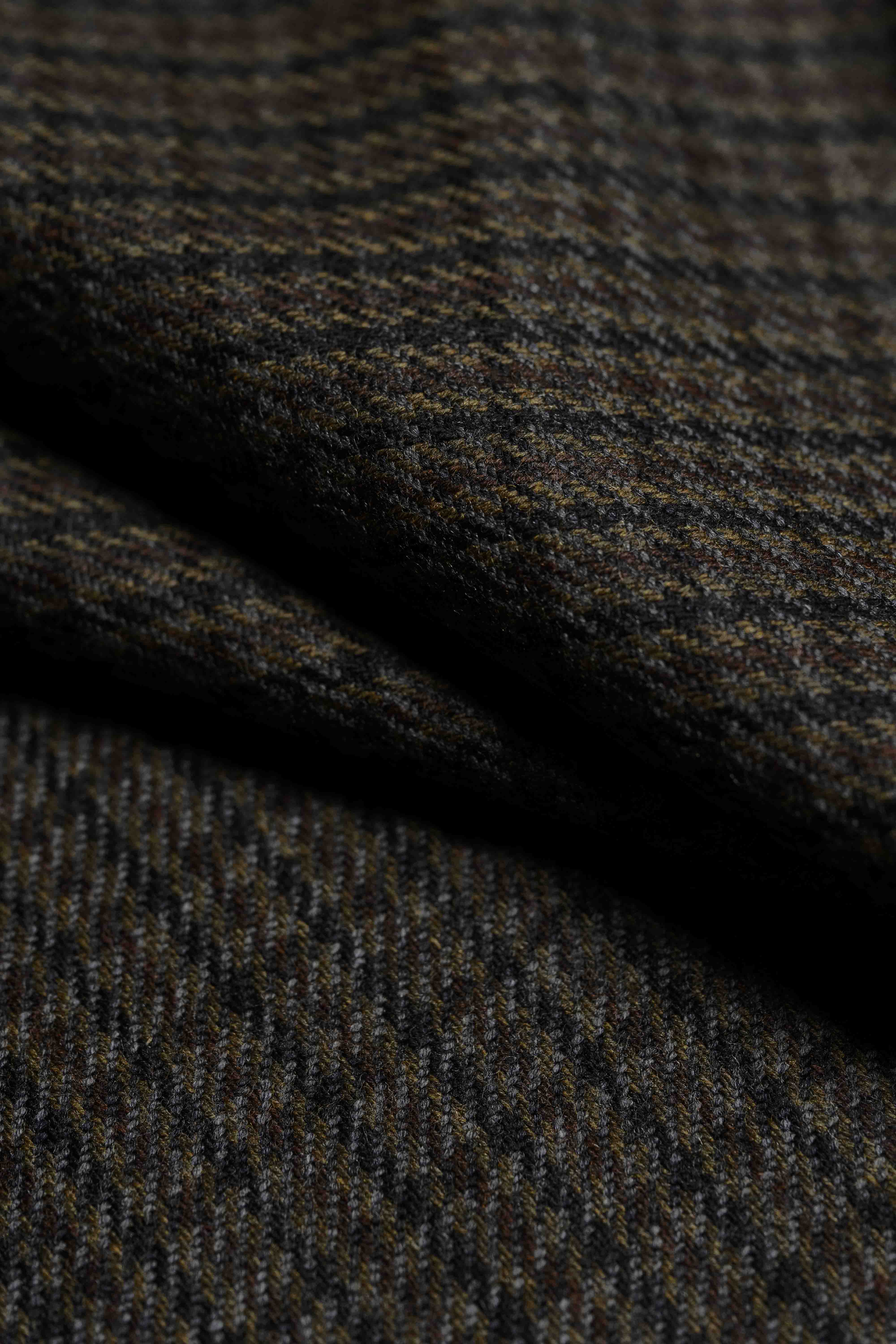 Brown Houndstooth Wool Jacket Fabric -1.7m - Yoo's Club