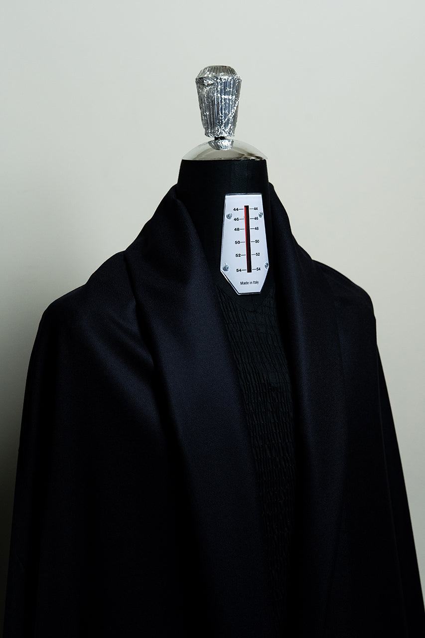 British Dark Navy Super 100's Wool Gaberdine Suit Fabric (V23650) -1.5m - Yoo's Club