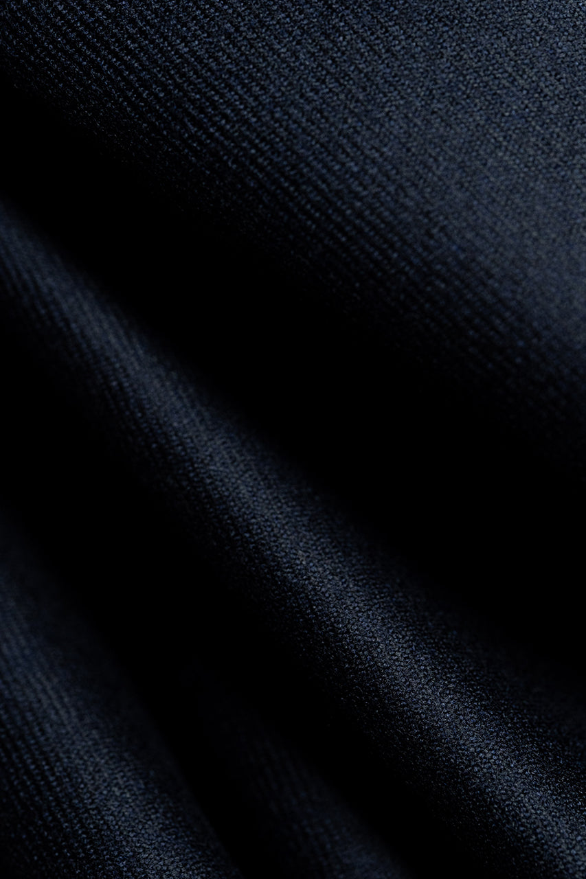 British Dark Navy Super 100's Wool Gaberdine Suit Fabric (V23650) -1.5m - Yoo's Club
