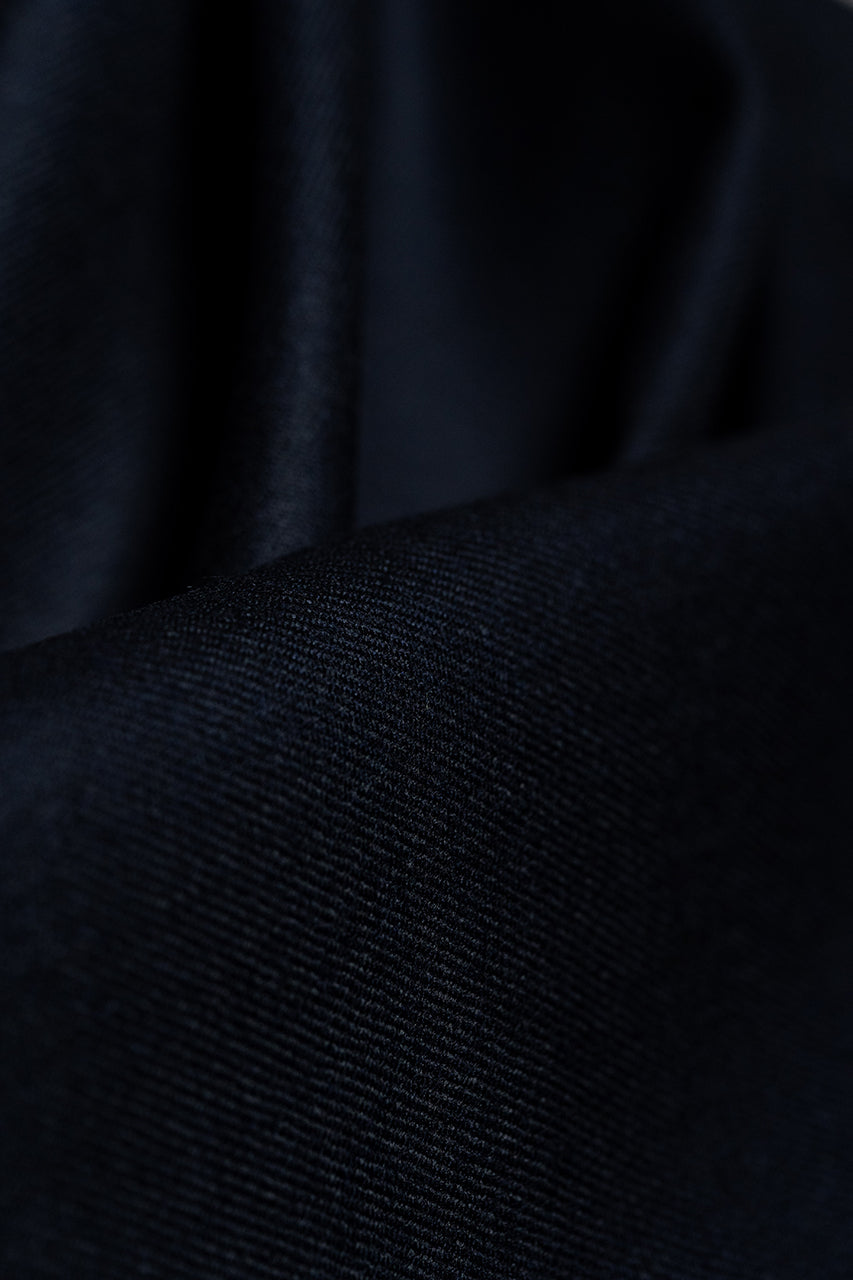 British Dark Navy Super 100's Wool Gaberdine Suit Fabric (V23650) -1.5m - Yoo's Club