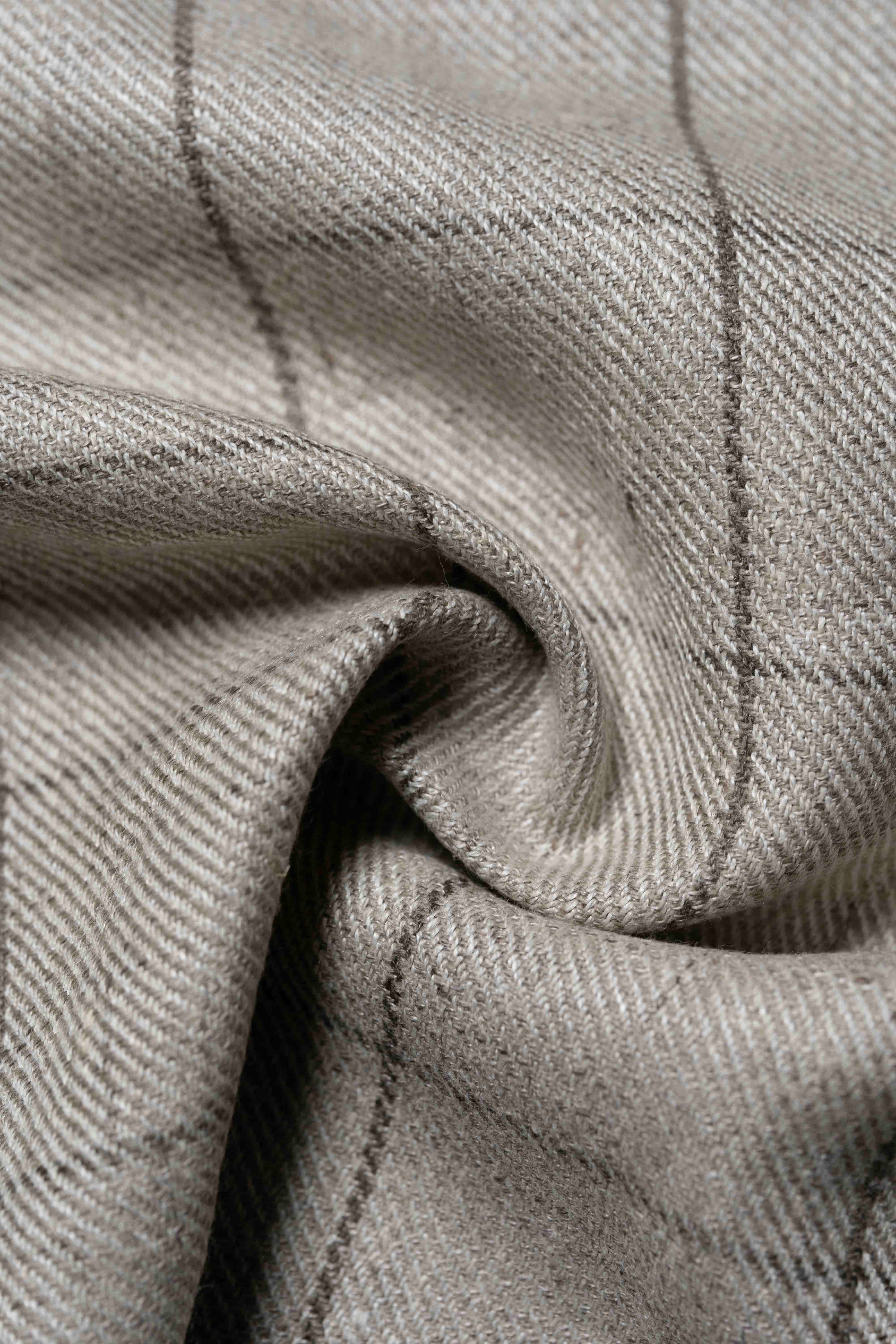 Marling & Evans Check Wool Linen Jacket Fabric (17685/C2)-2.4m - Yoo's Club