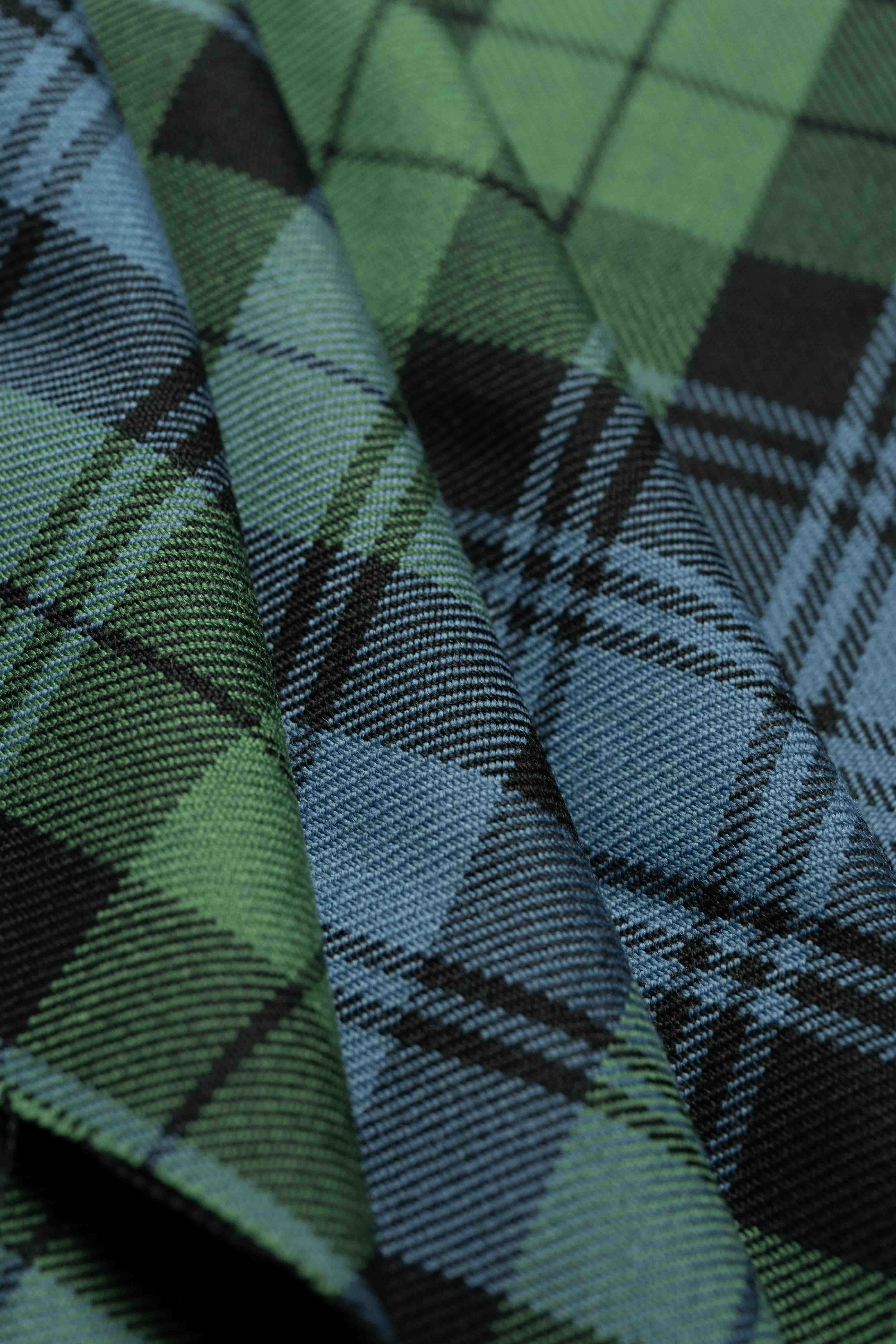Marton Mills Green Tartan Wool Fabric-1.5m - Yoo's Club