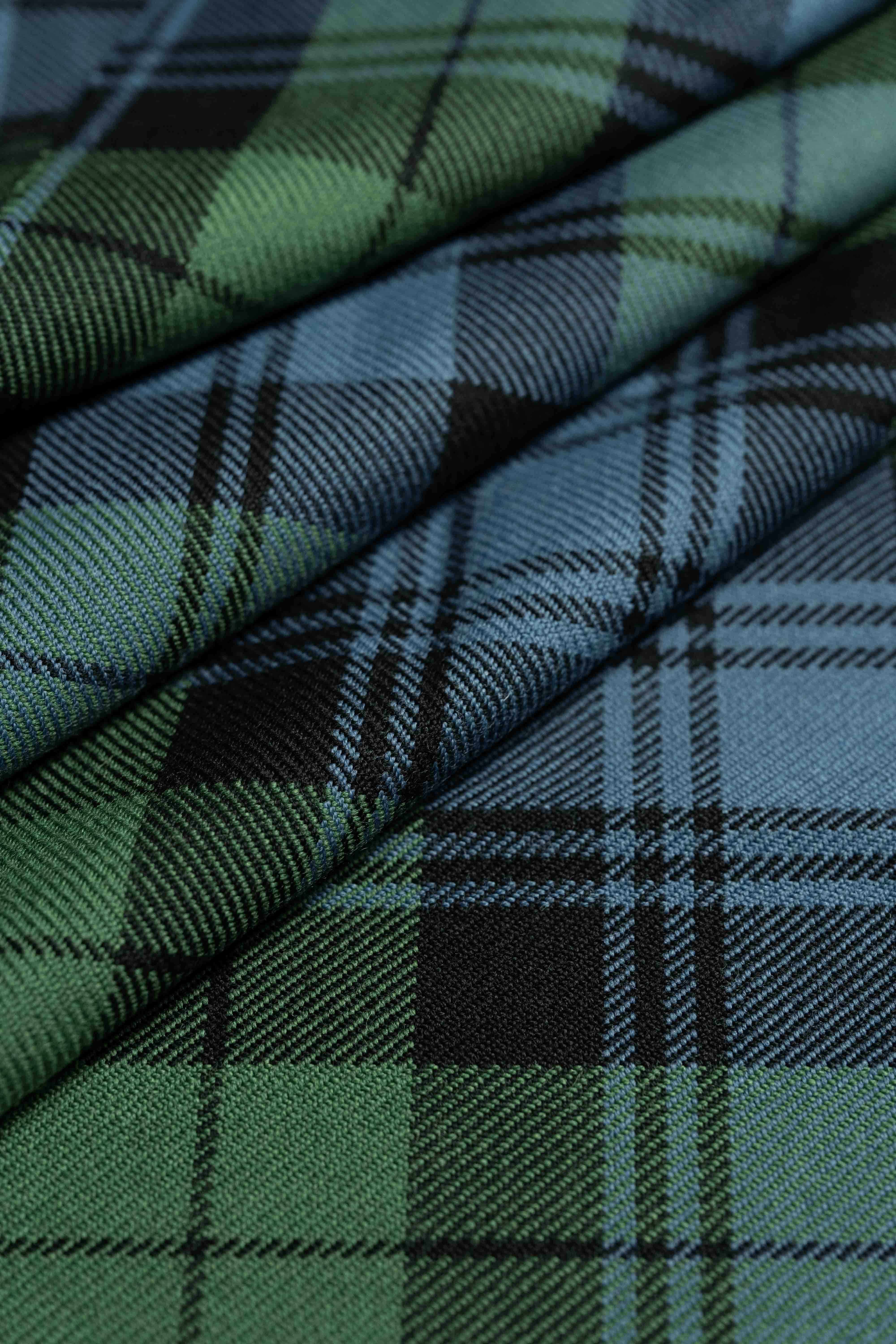 Marton Mills Green Tartan Wool Fabric-1.5m - Yoo's Club