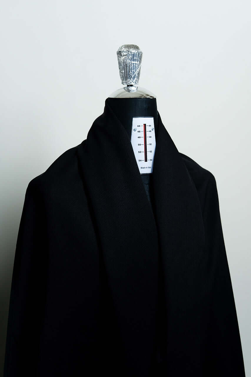 Pure Black Wool Suit/Trousers Fabric (V23649)- 2m - Yoo's Club