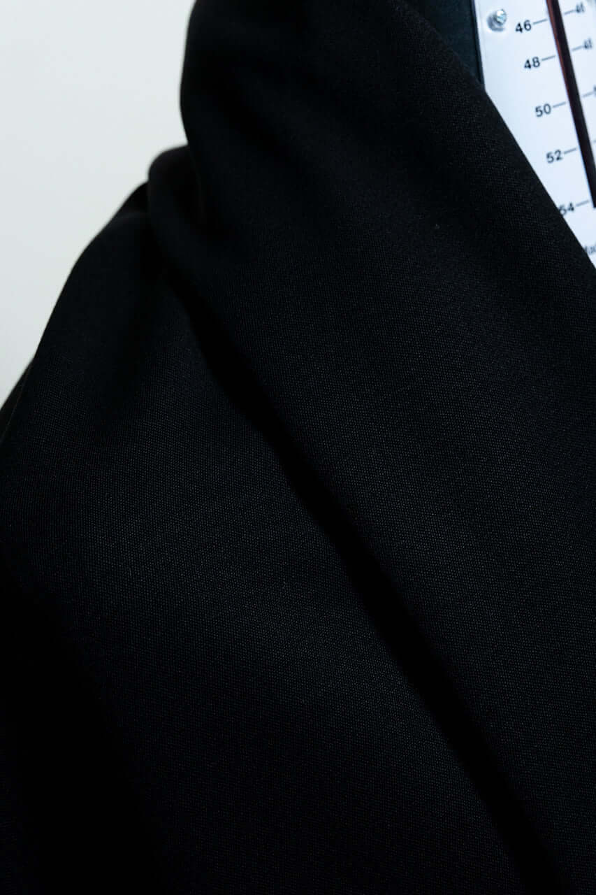 Pure Black Wool Suit/Trousers Fabric (V23649)- 2m - Yoo's Club