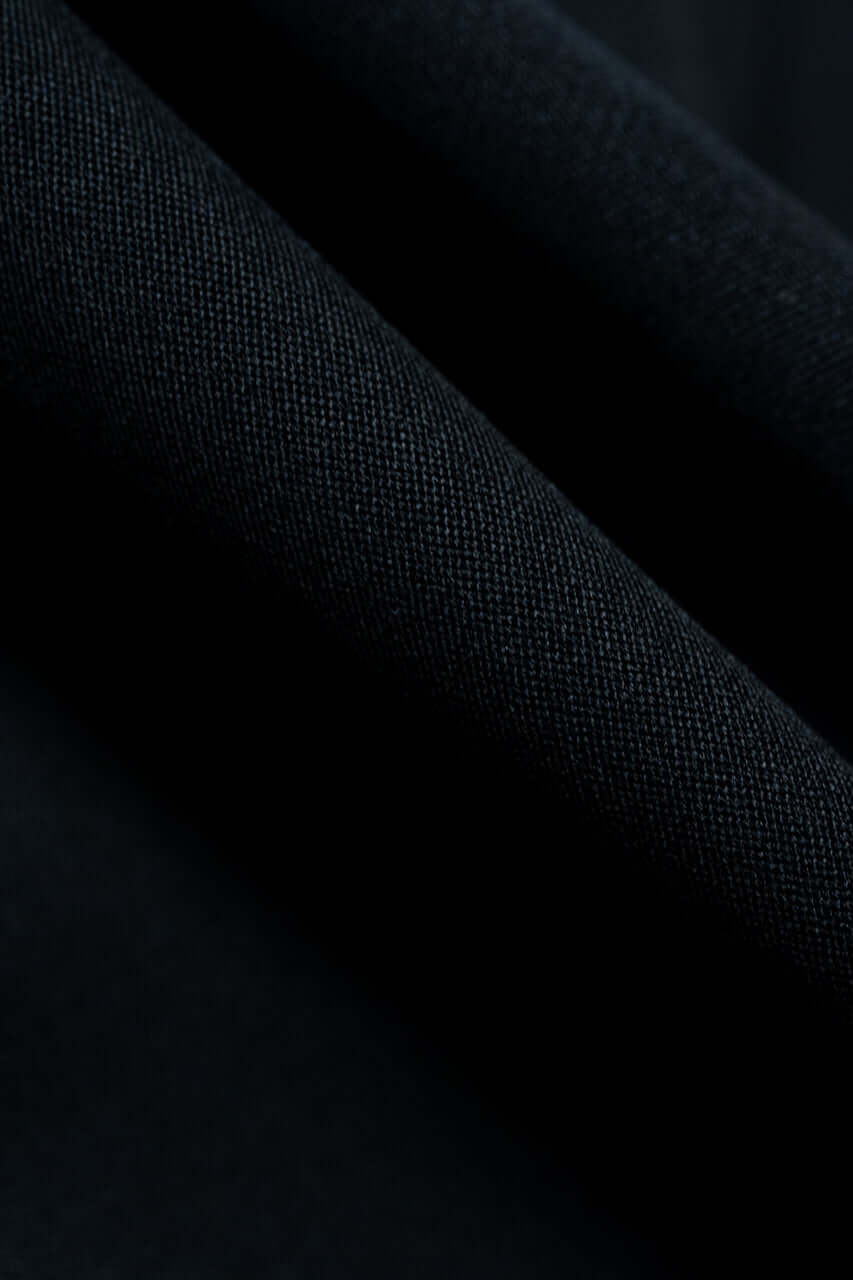 Pure Black Wool Suit/Trousers Fabric (V23649)- 2m - Yoo's Club