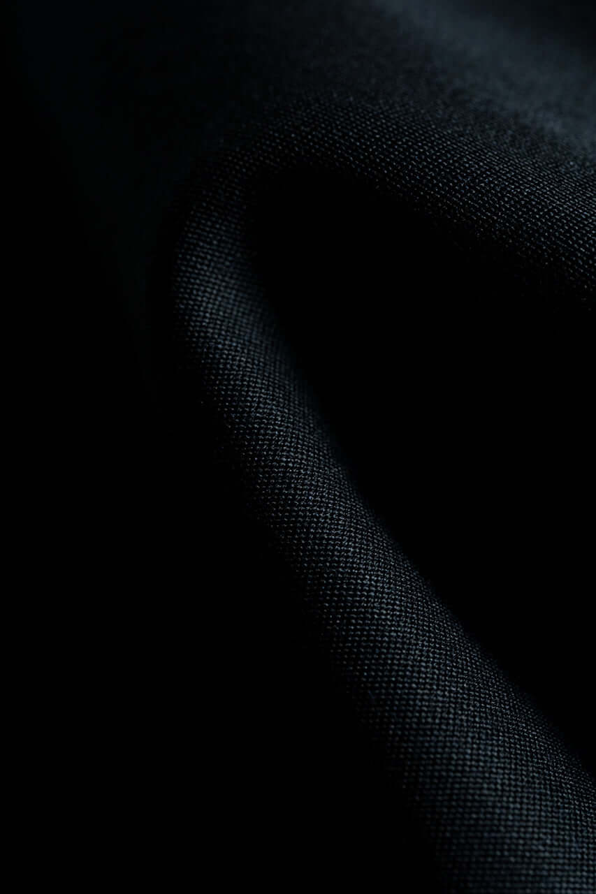 Pure Black Wool Suit/Trousers Fabric (V23649)- 2m
