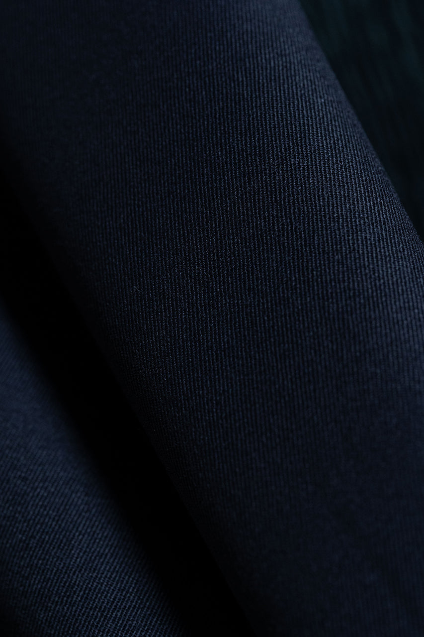 British Dark Navy Super 100's Wool Gaberdine Suit Fabric (V23656) -3m - Yoo's Club