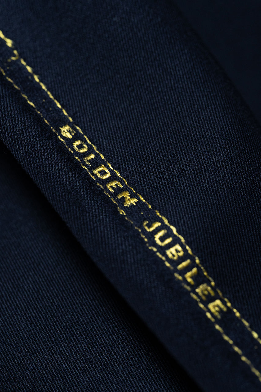 British Dark Navy Super 100's Wool Gaberdine Suit Fabric (V23656) -1.7m - Yoo's Club