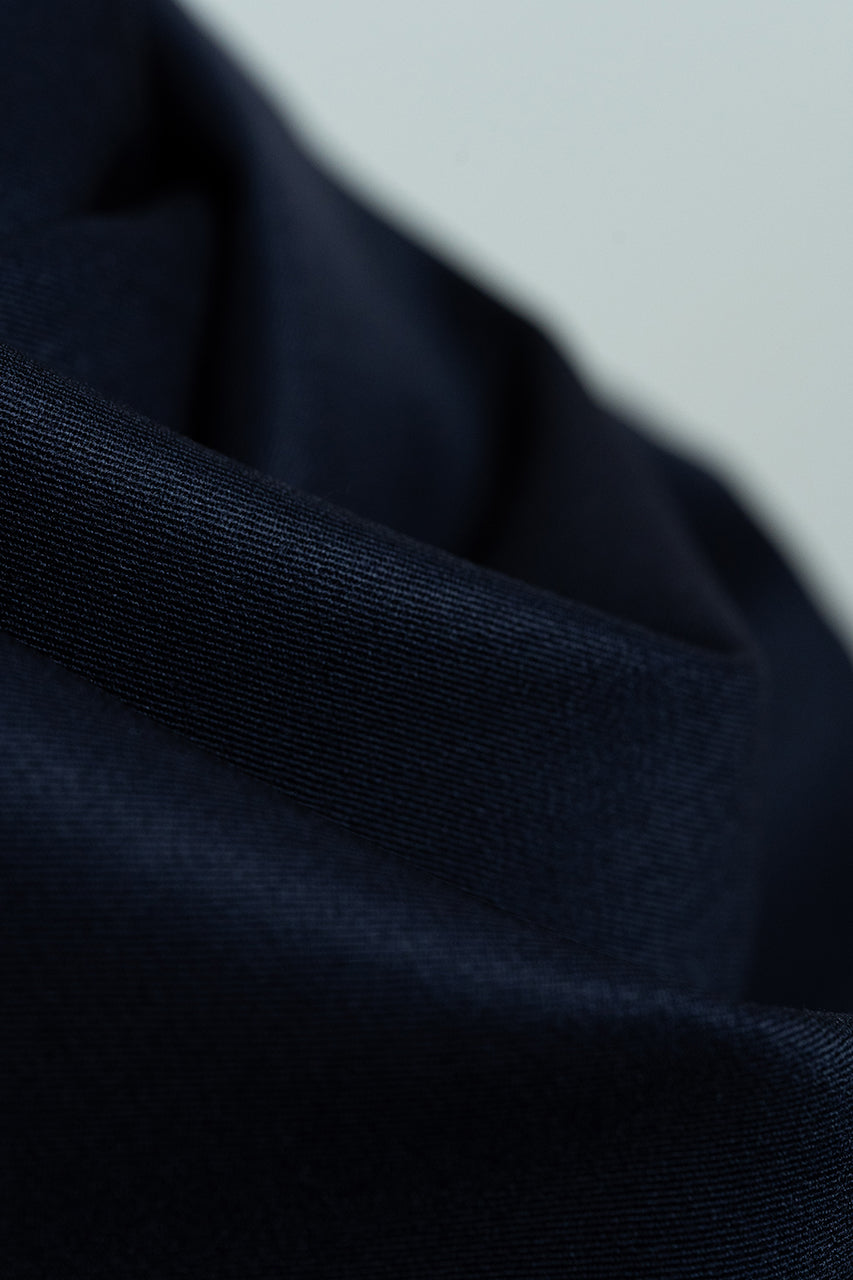 British Dark Navy Super 100's Wool Gaberdine Suit Fabric (V23656) -1.7m - Yoo's Club