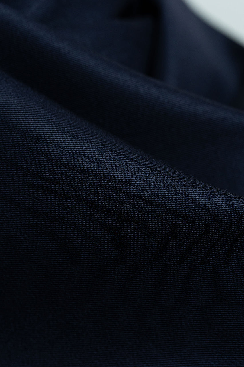 British Dark Navy Super 100's Wool Gaberdine Suit Fabric (V23656) -1.7m - Yoo's Club