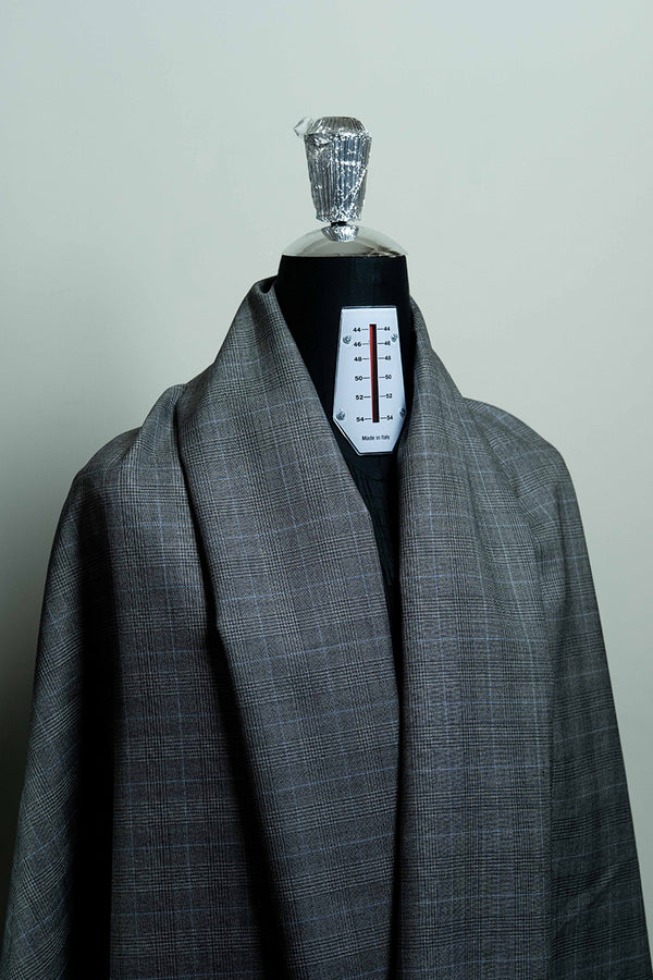 Tessilstrona Grey Check Wool & Silk Jacket Fabric (V23609)-2.5m