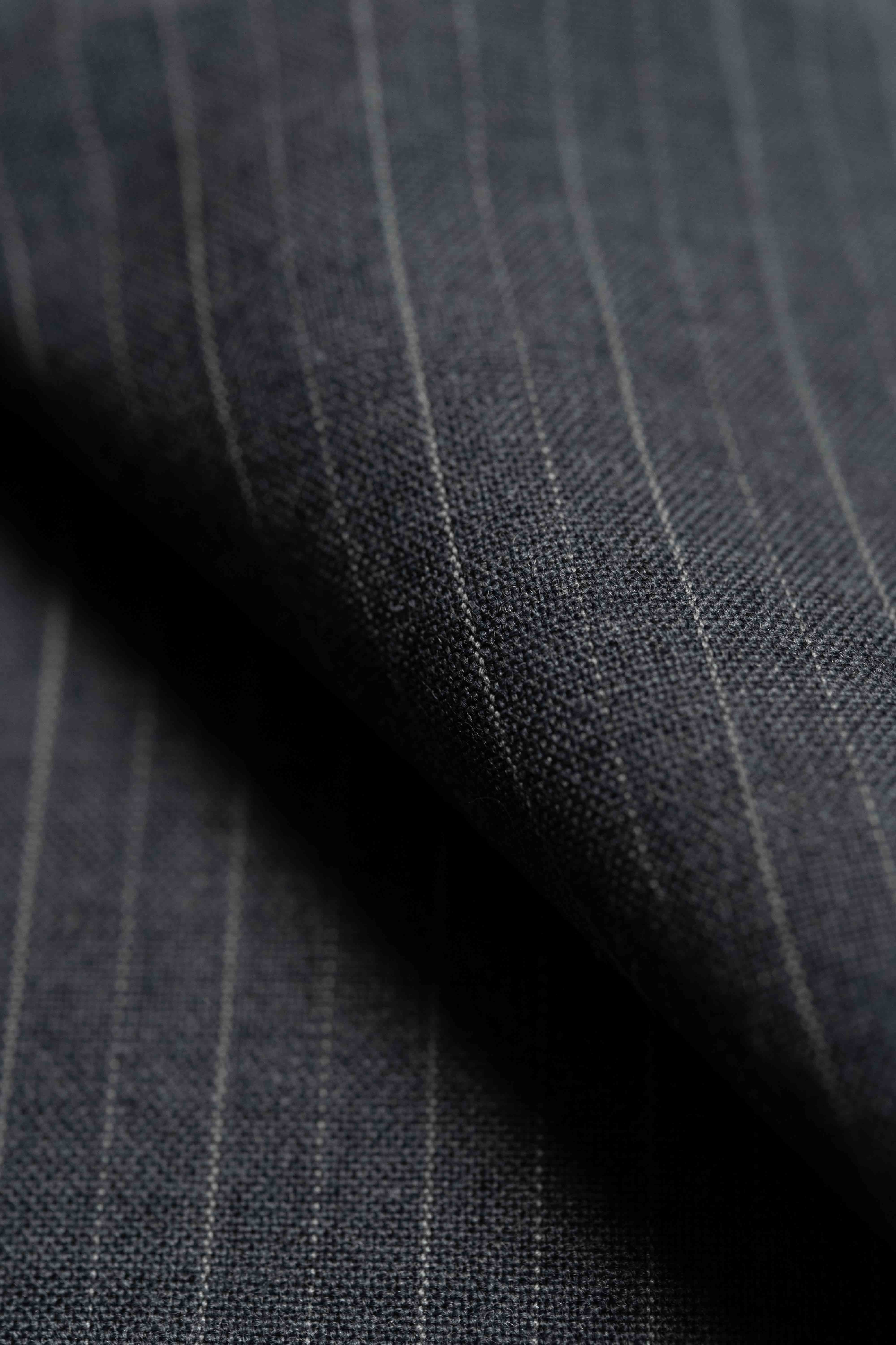 Super 100's Vicuna Grey Stripe Suit Fabric (V23679) -3.2m - Yoo's Club
