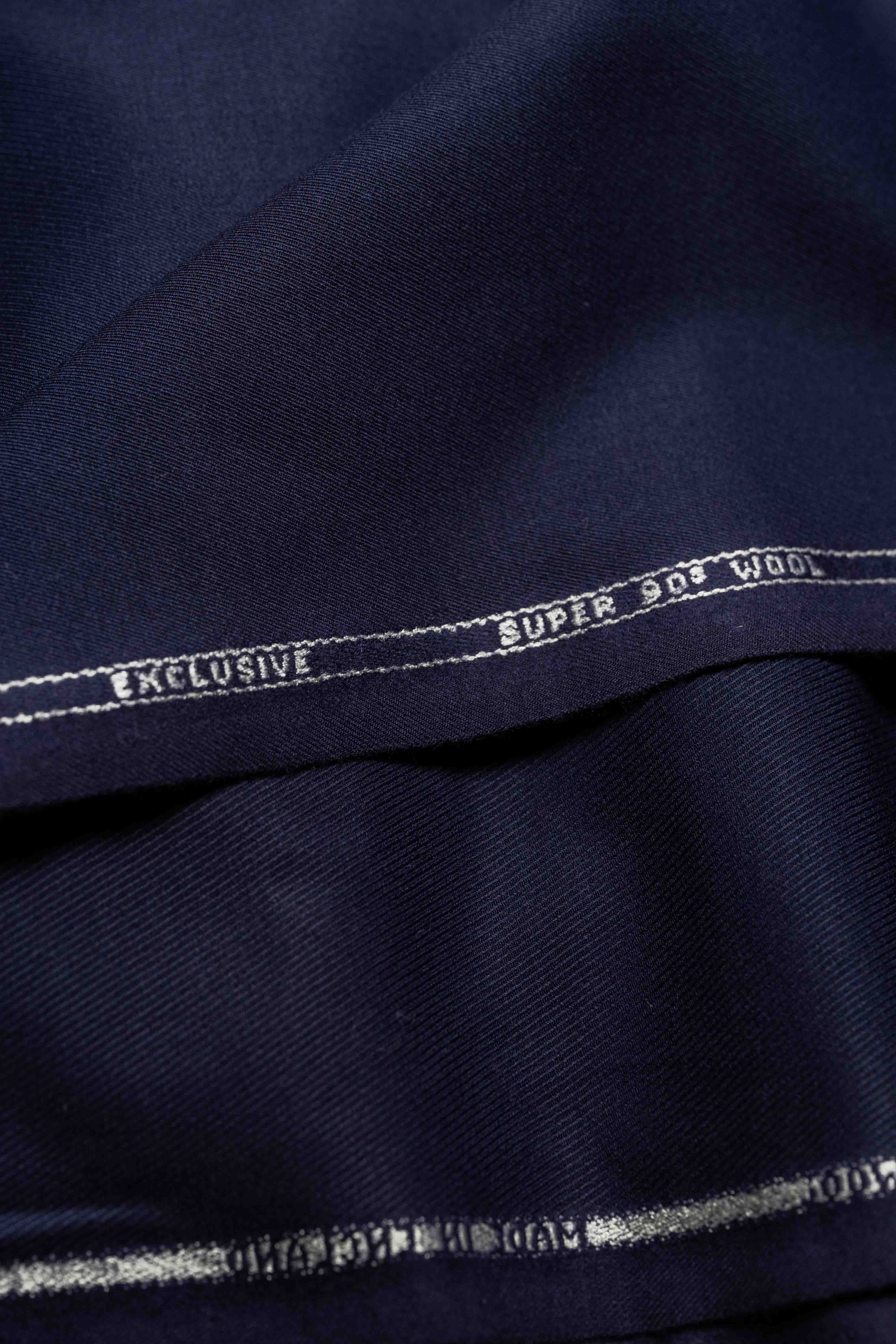 Super 90's Wool Navy Twill Suit Fabric (V23677) -4.2m - Yoo's Club