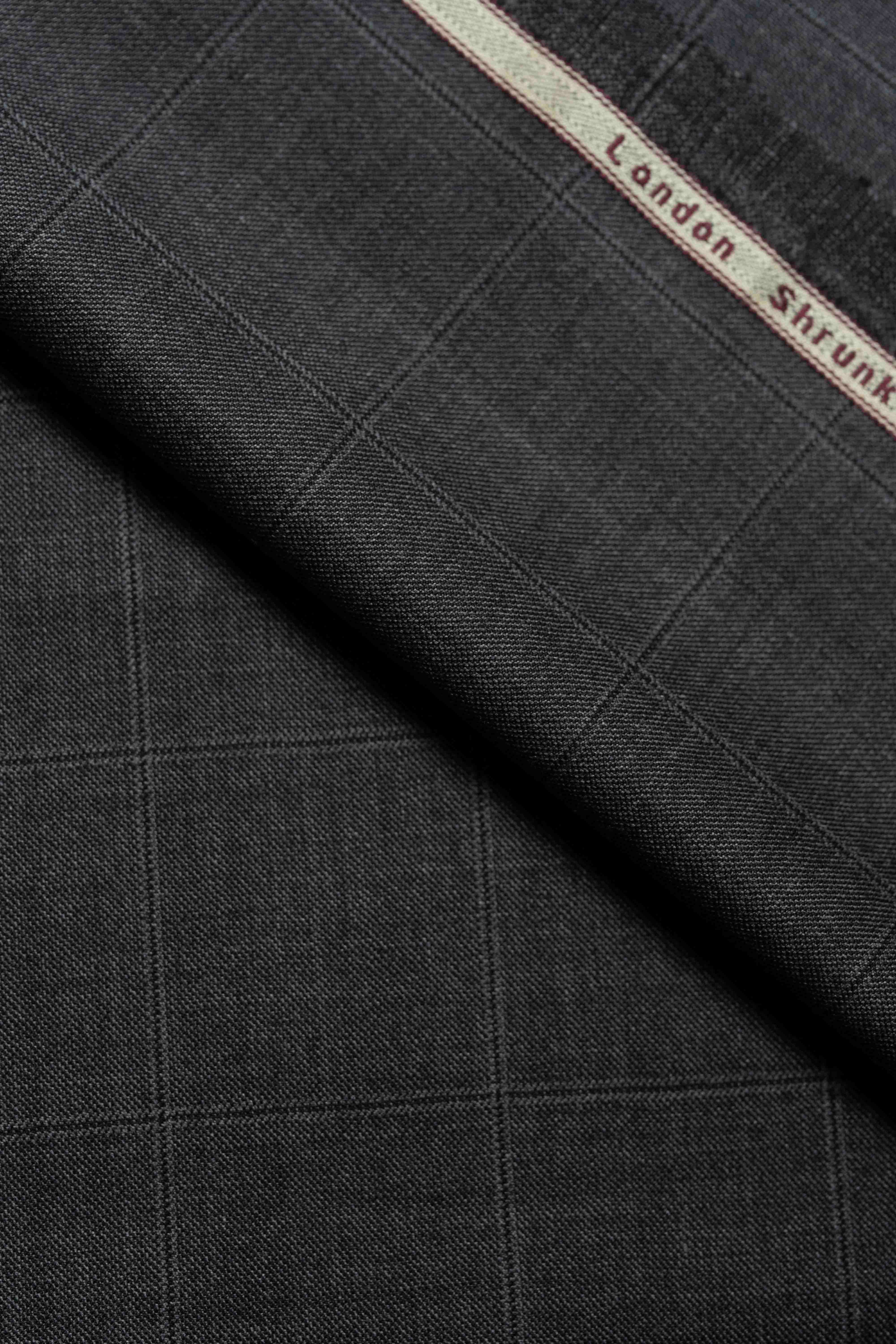 Super 120's Charcoal Check from Huddersfield Cloth (LS3709) - 1.5m - Yoo's Club
