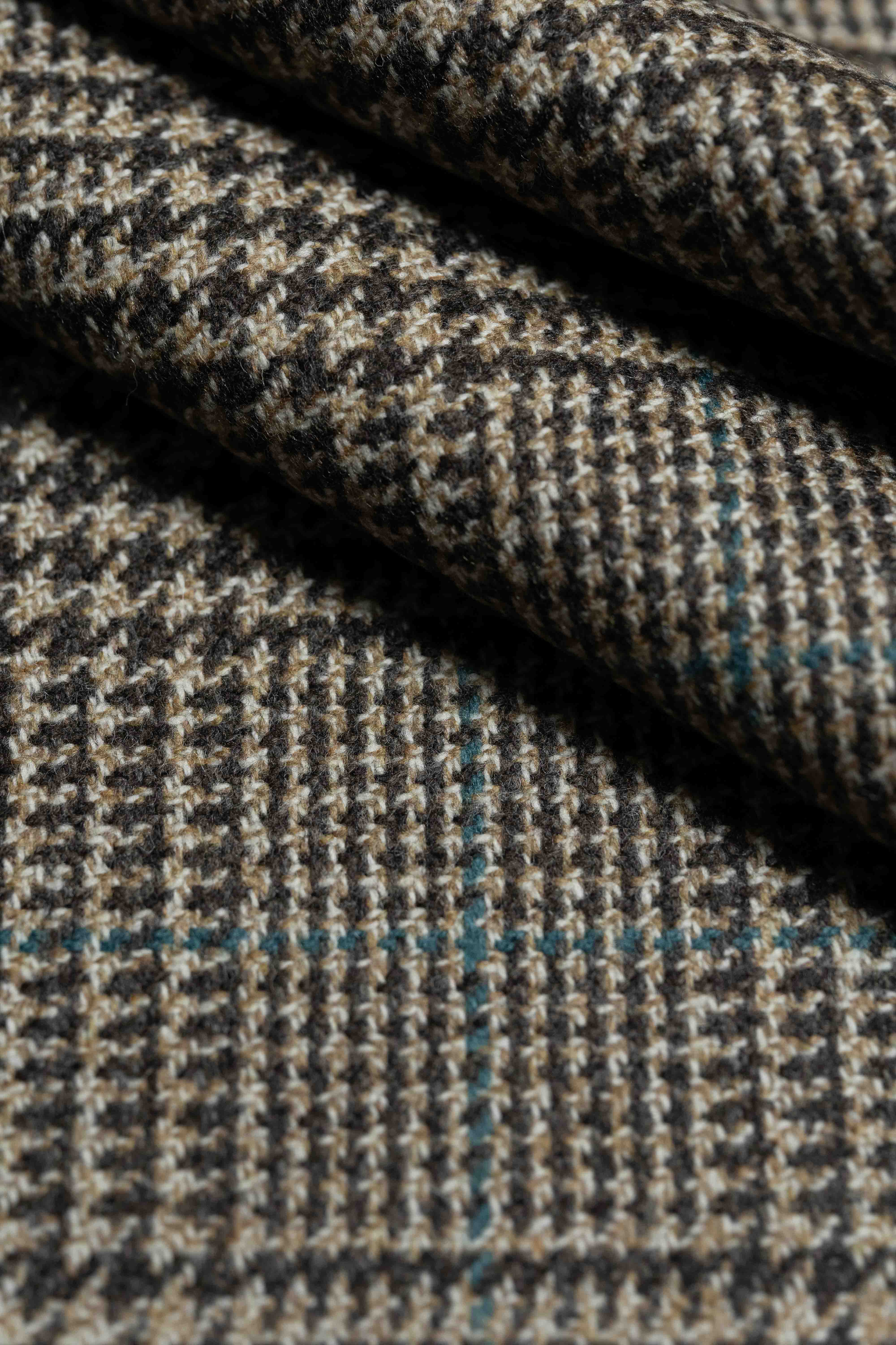 Marling & Evans Green Check PoW Lambswool Jacket Fabric-2.3m - Yoo's Club