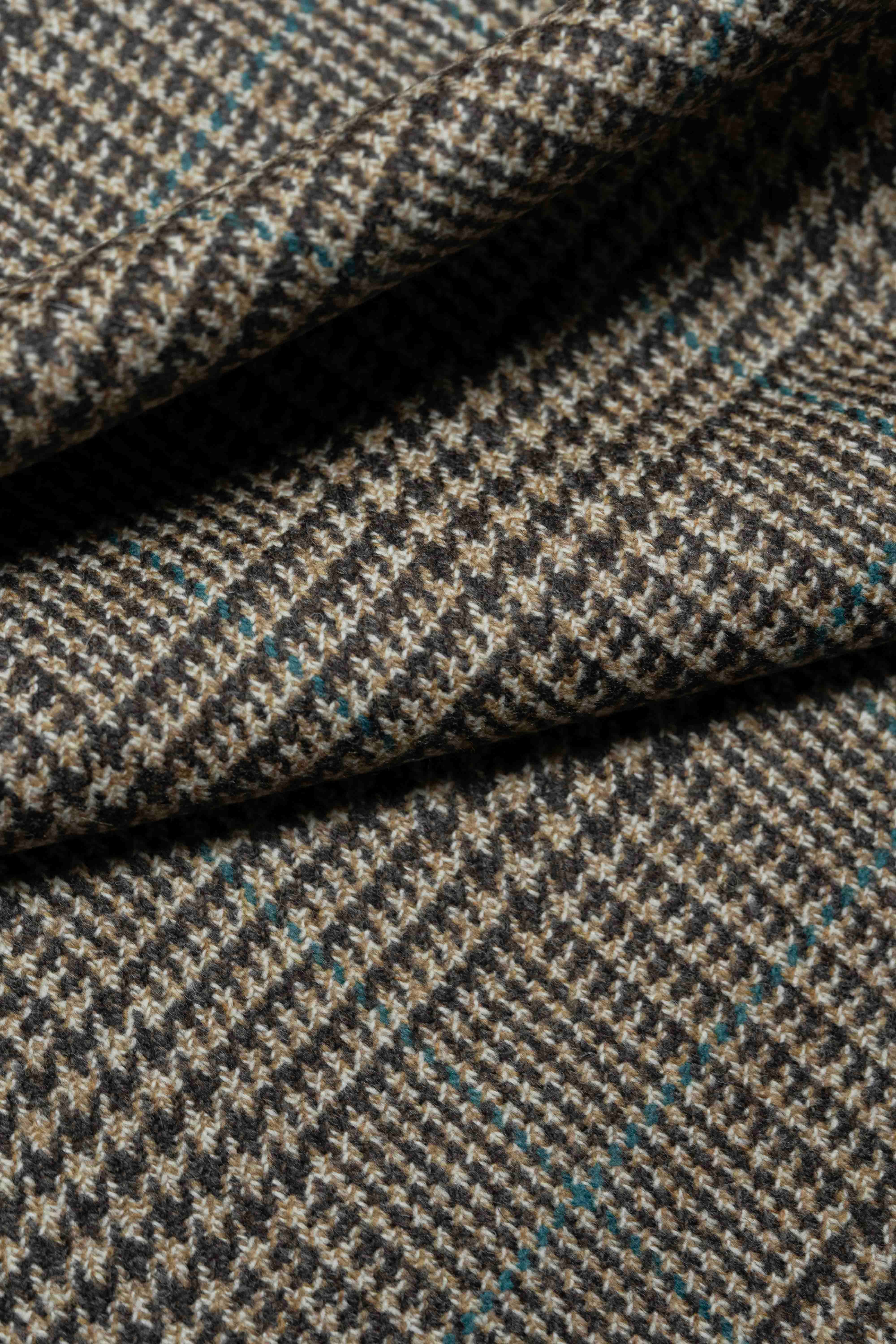 Marling & Evans Green Check PoW Lambswool Jacket Fabric-2.3m - Yoo's Club